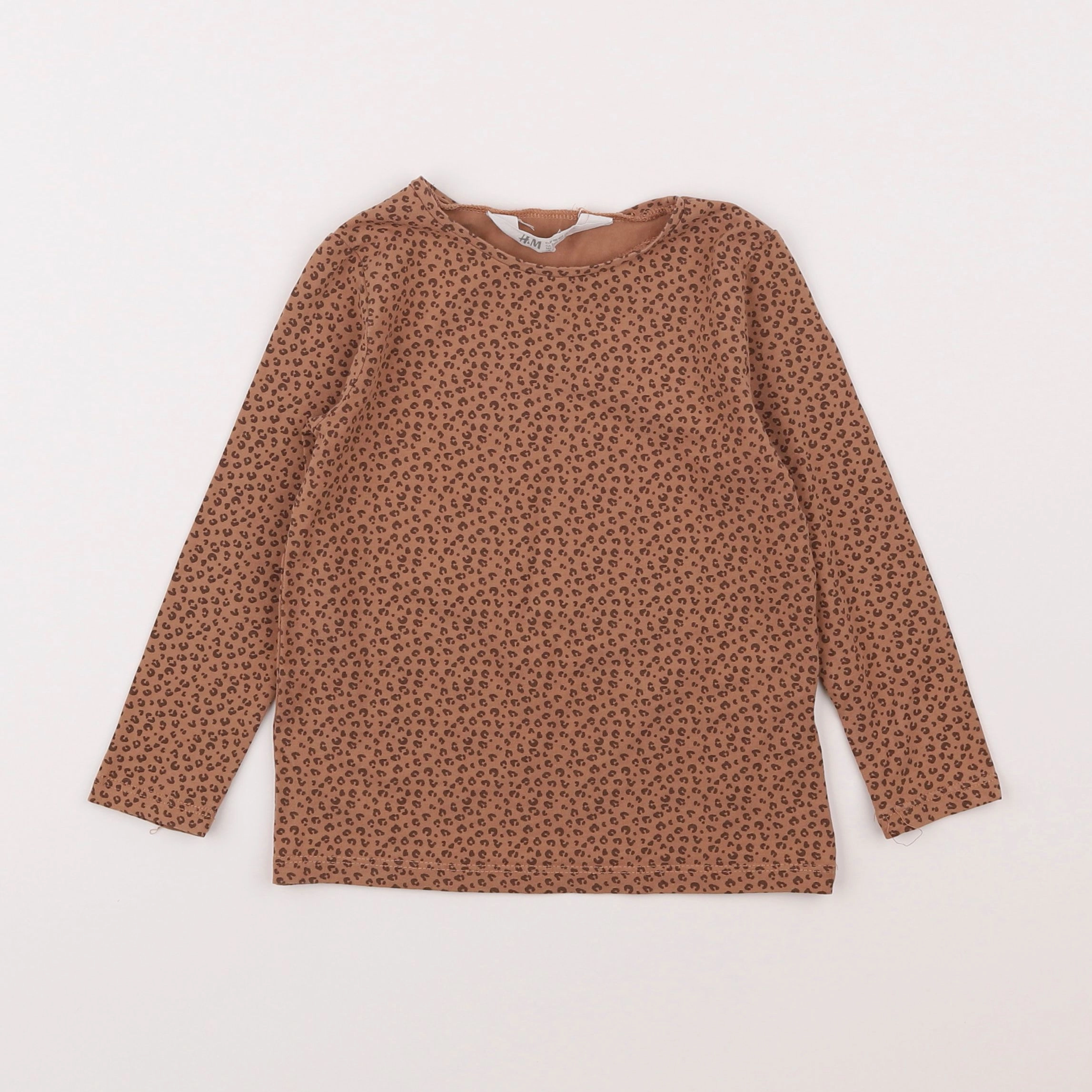 H&M - tee-shirt marron - 3/4 ans