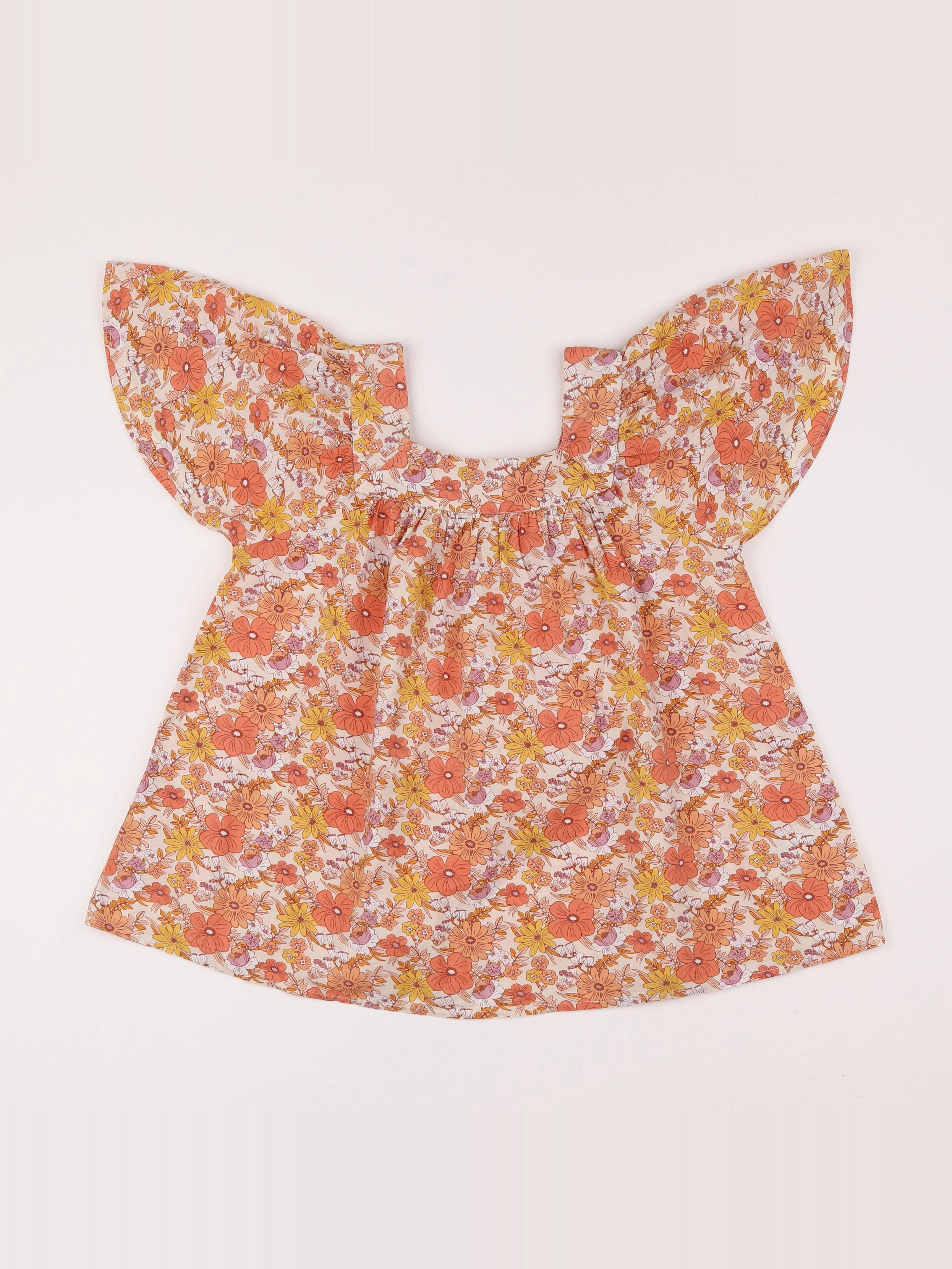 Vertbaudet - blouse jaune, orange - 12 ans