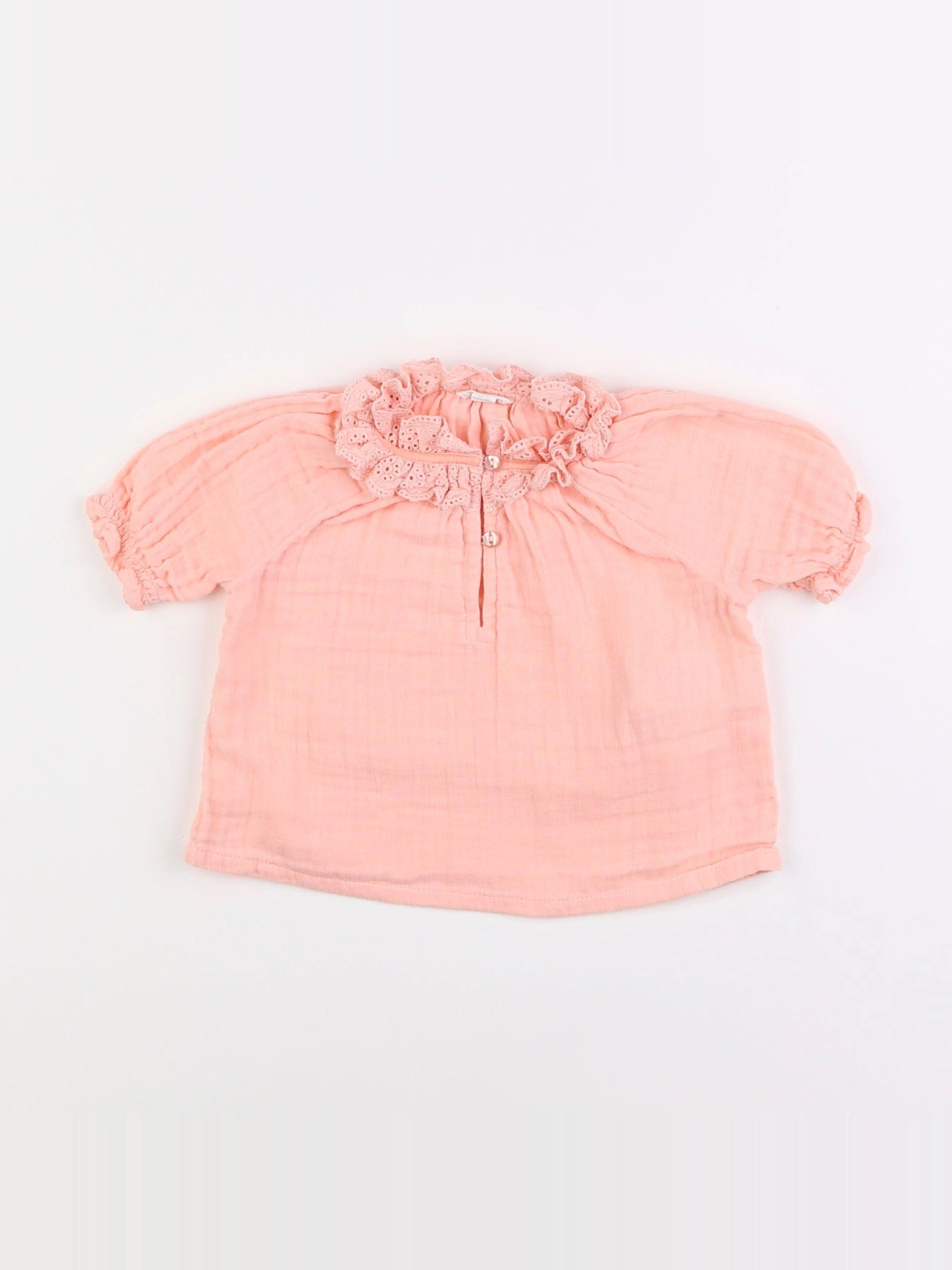 Vertbaudet - blouse rose - 9 mois