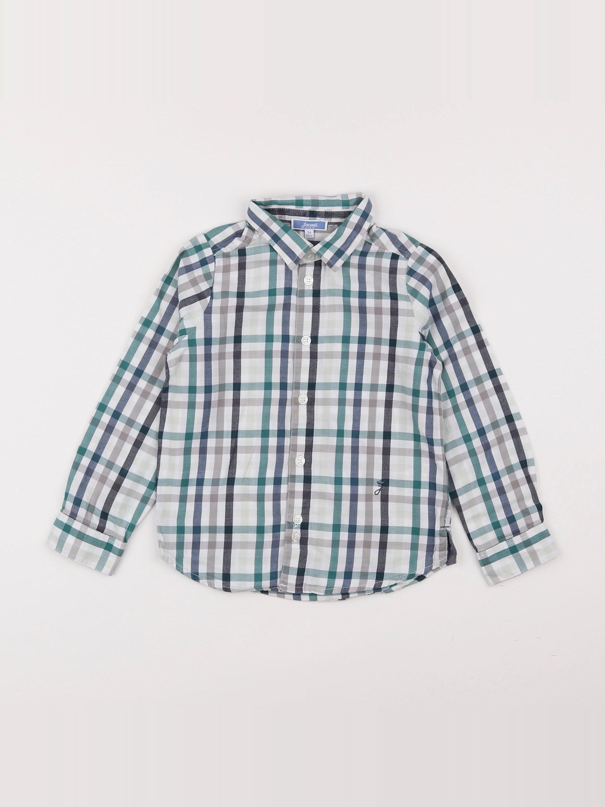 Jacadi - chemise blanc, vert - 3 ans