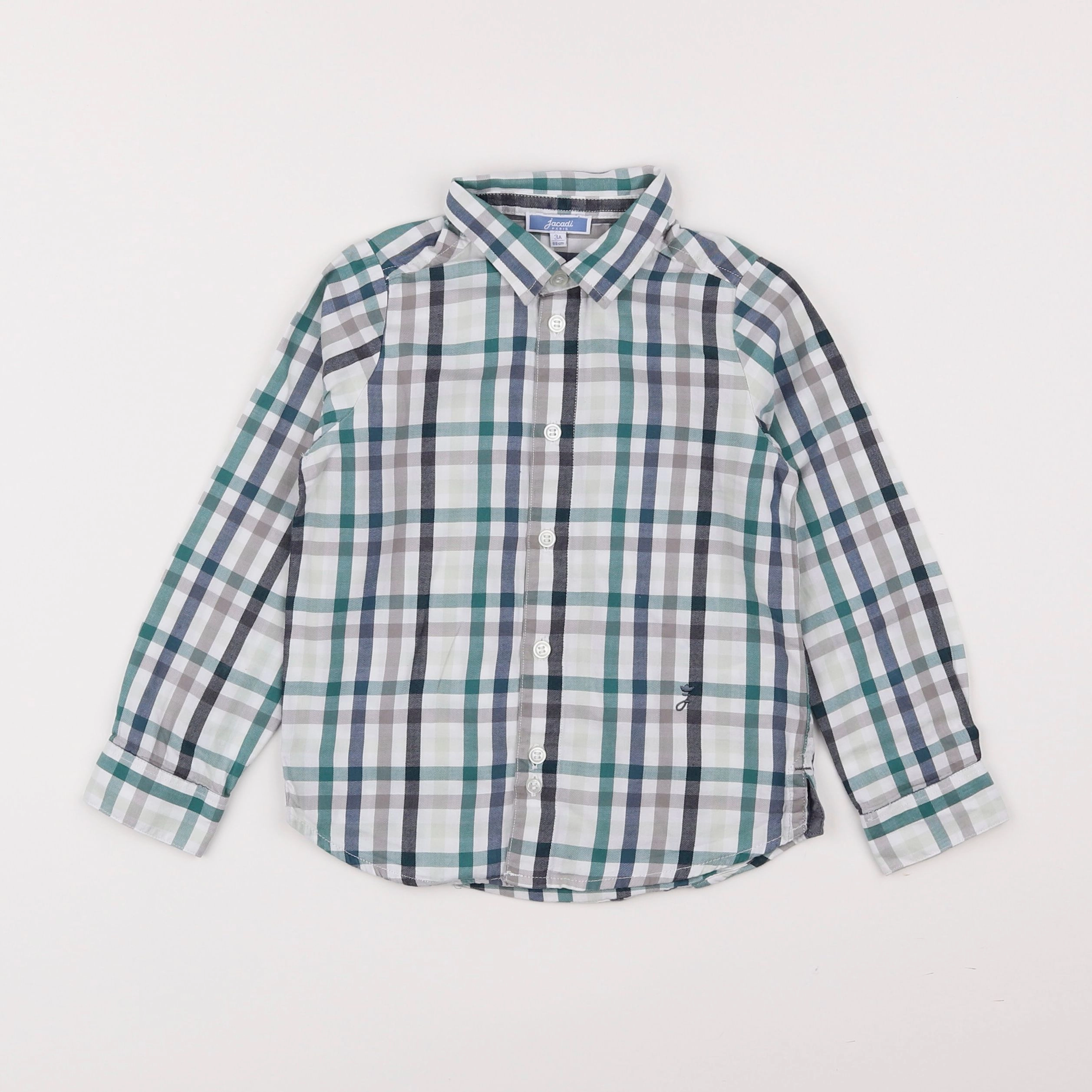Jacadi - chemise blanc, vert - 3 ans