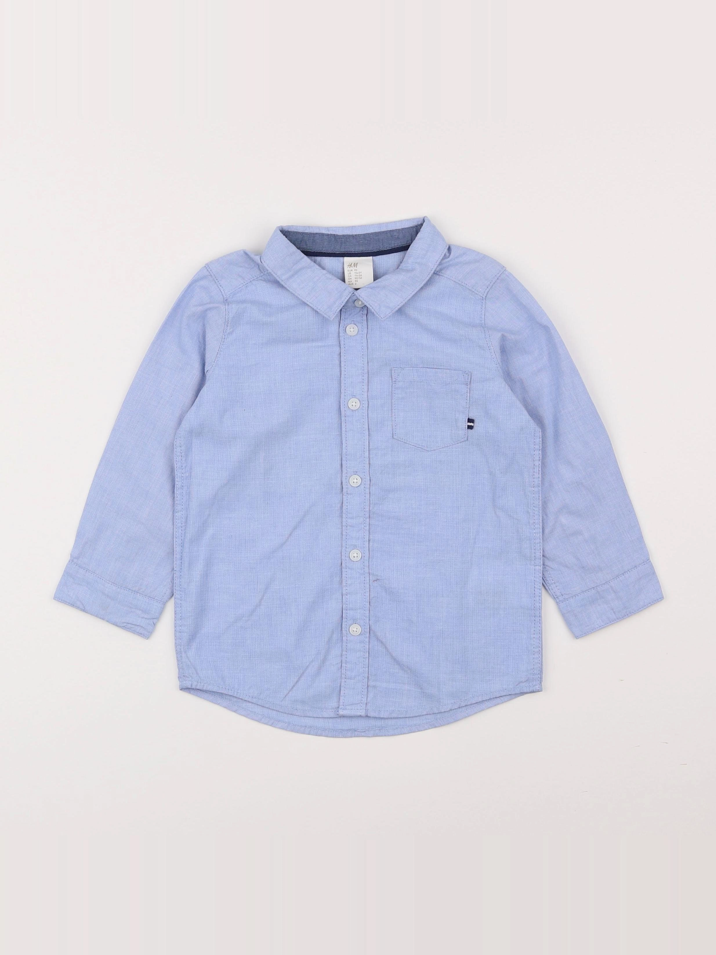 H&M - chemise bleu - 18 mois à 2 ans