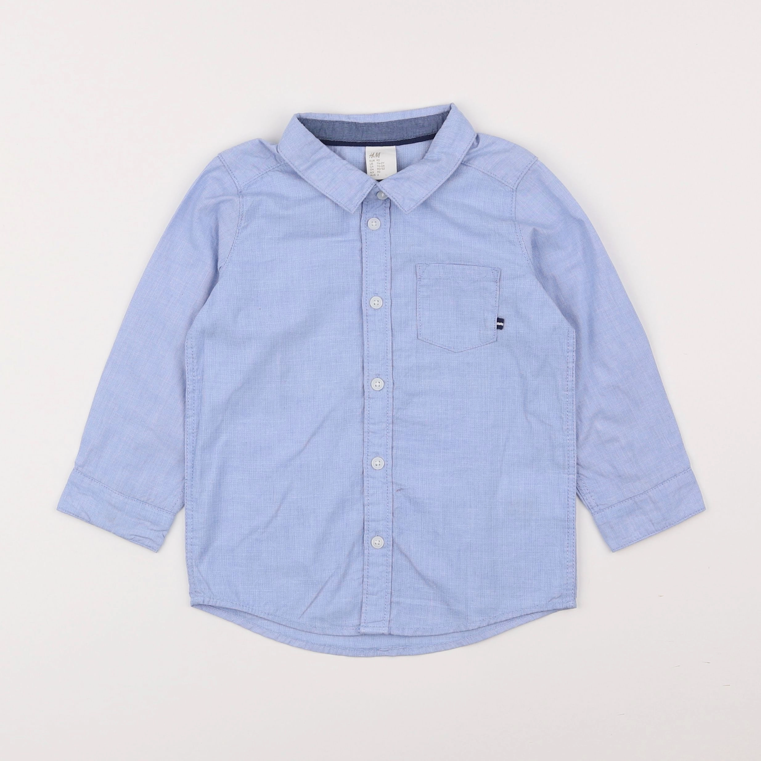 H&M - chemise bleu - 18 mois à 2 ans