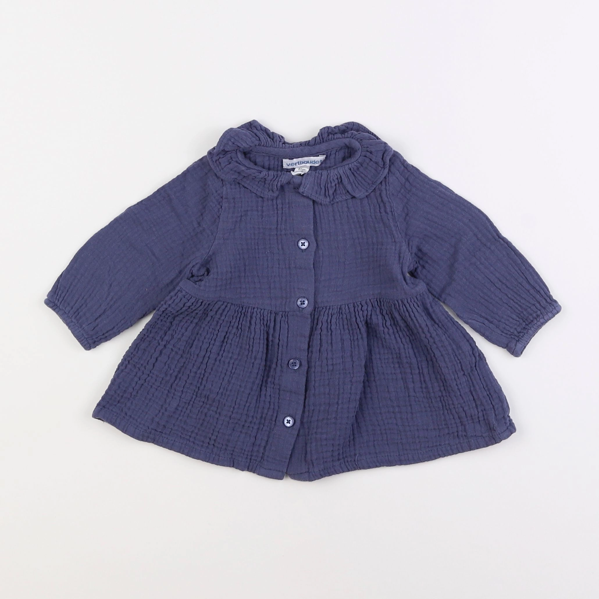 Vertbaudet - blouse bleu - 6 mois