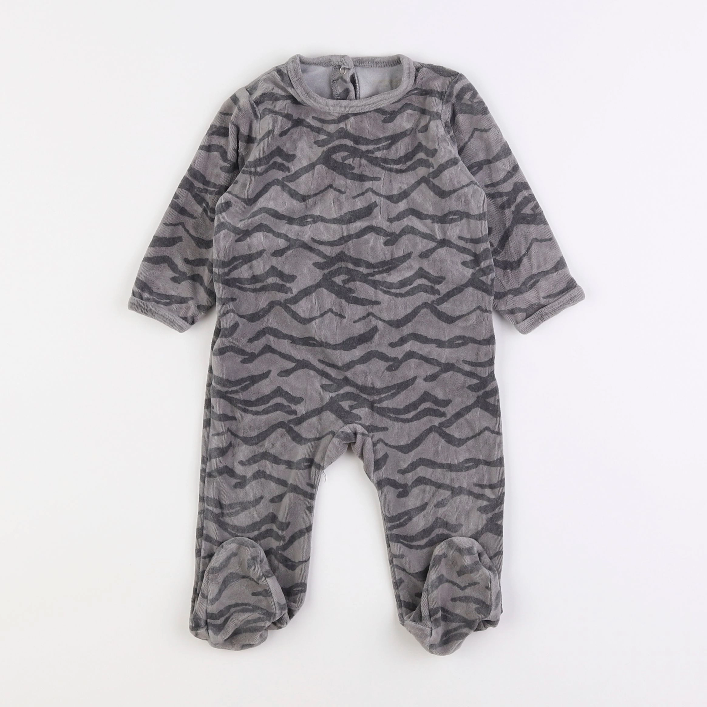 Vertbaudet - pyjama velours gris - 6 mois