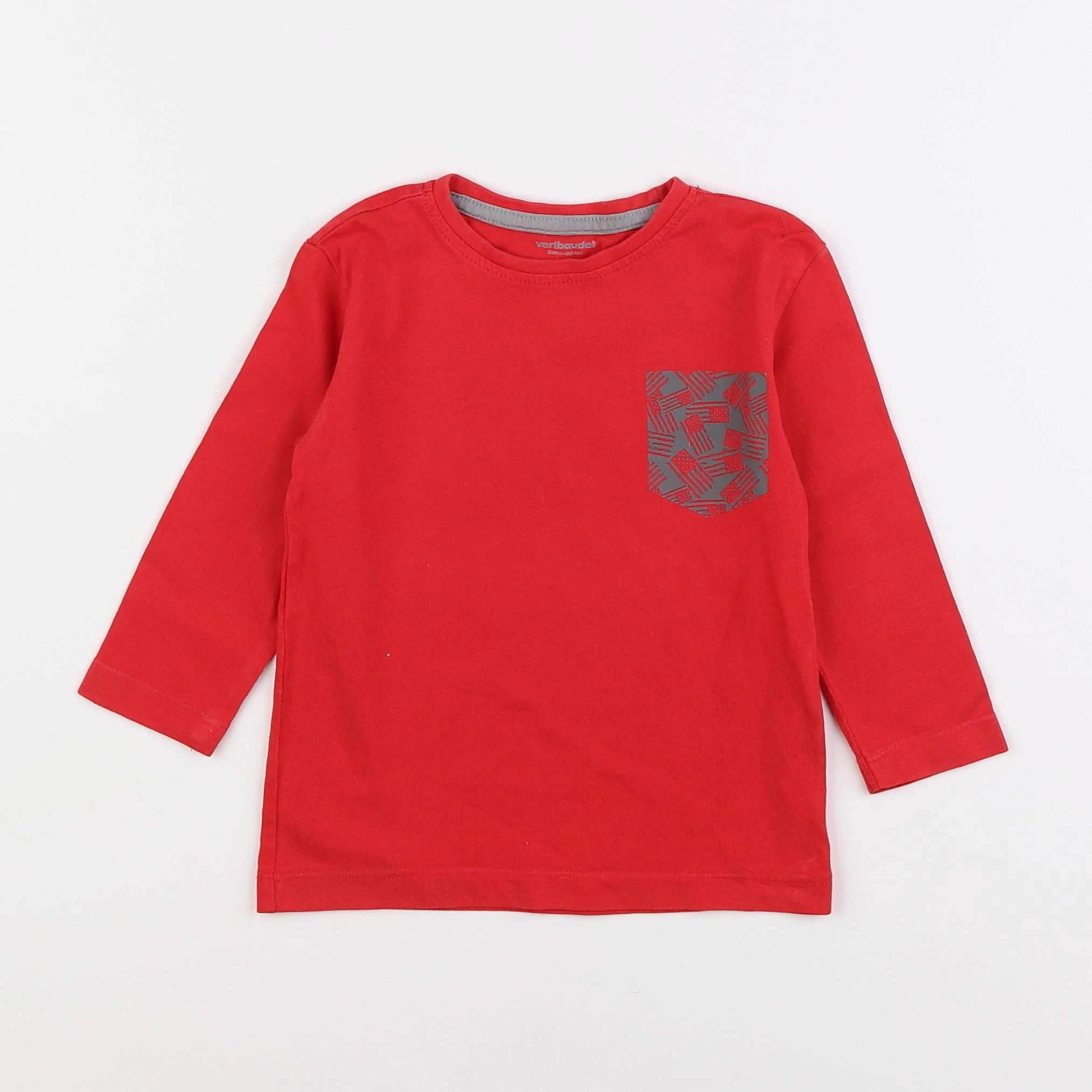 Vertbaudet - tee-shirt rouge - 2 ans
