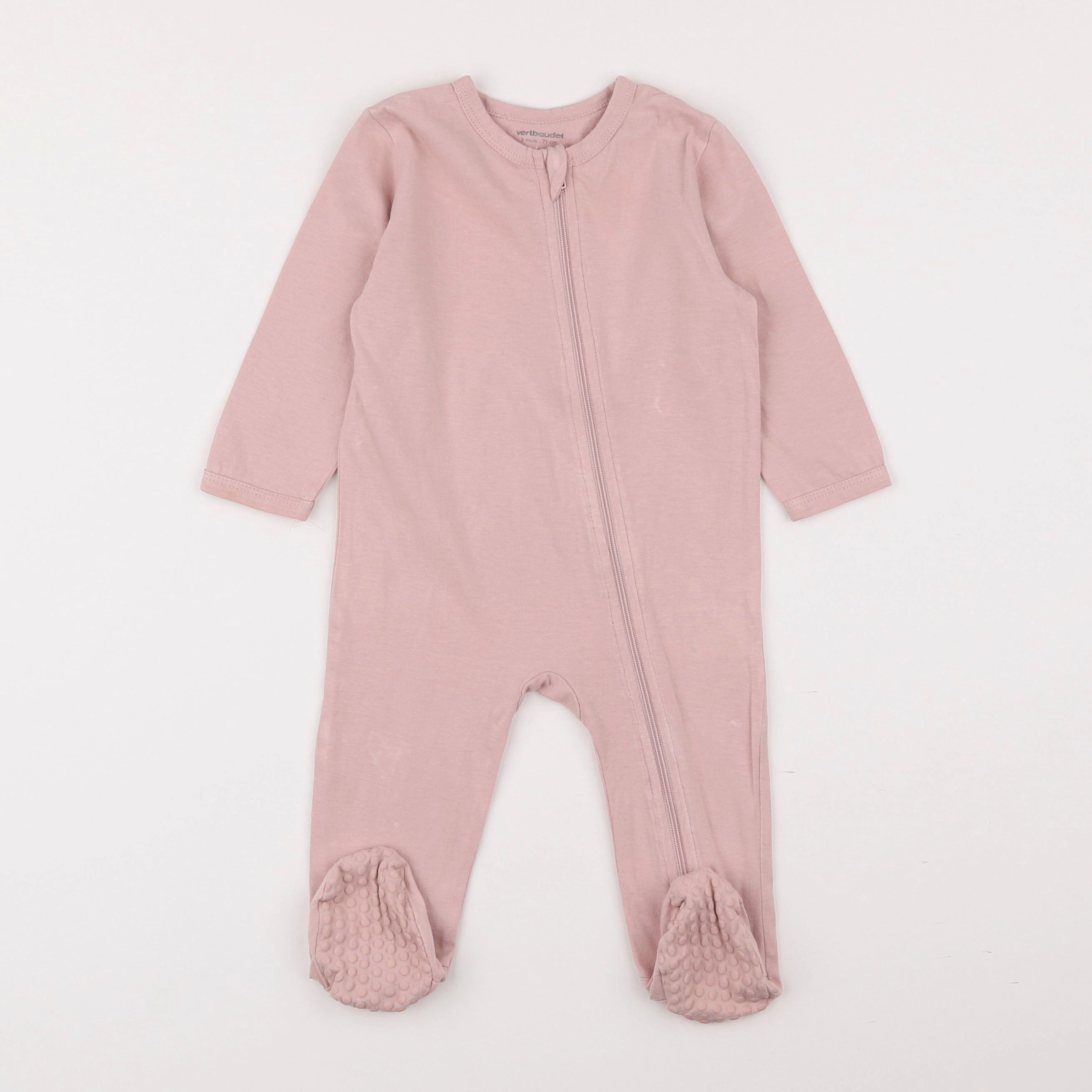 Vertbaudet - pyjama coton rose - 9 mois