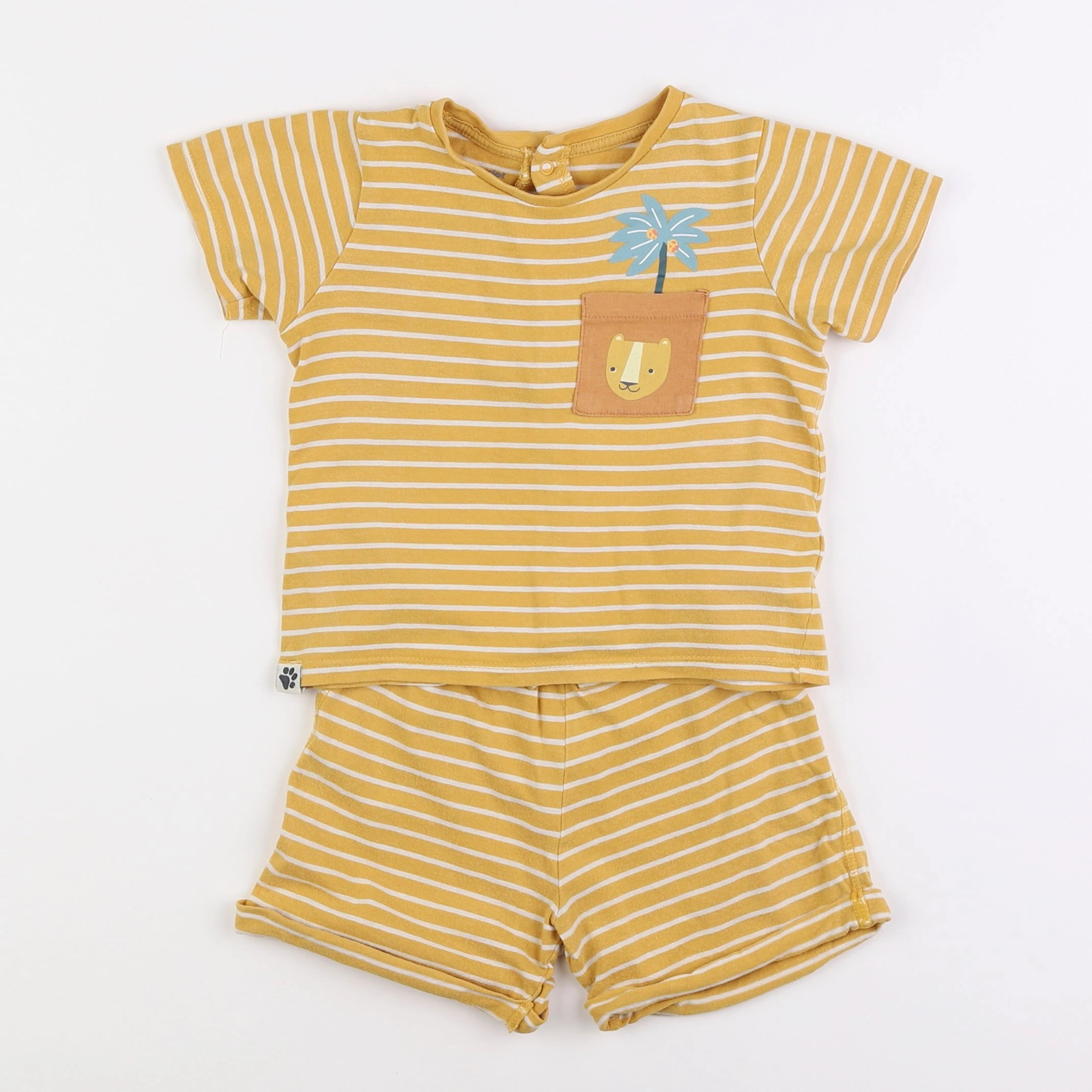 Vertbaudet - pyjama coton jaune - 2 ans