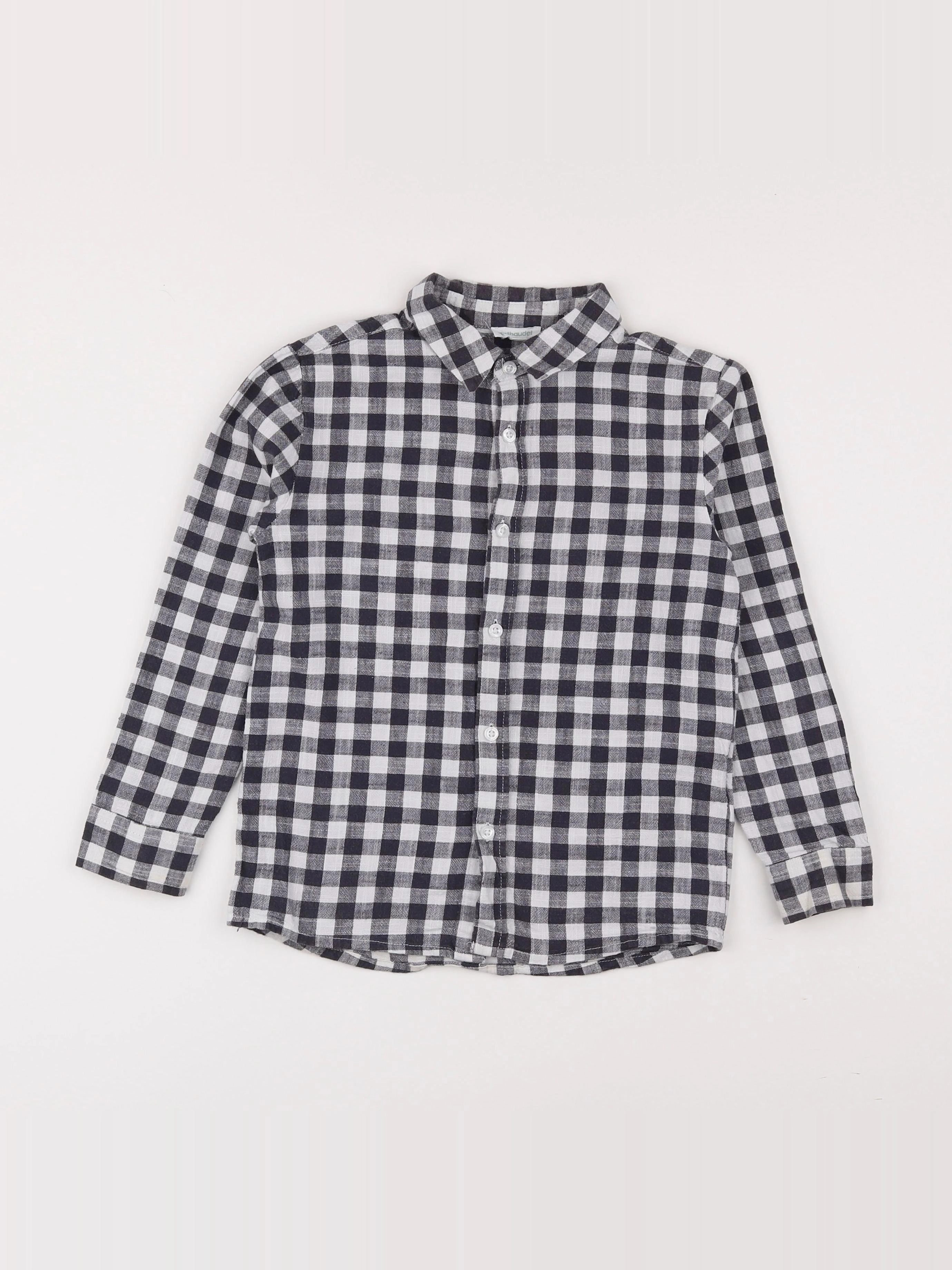 Vertbaudet - chemise blanc, noir - 8 ans