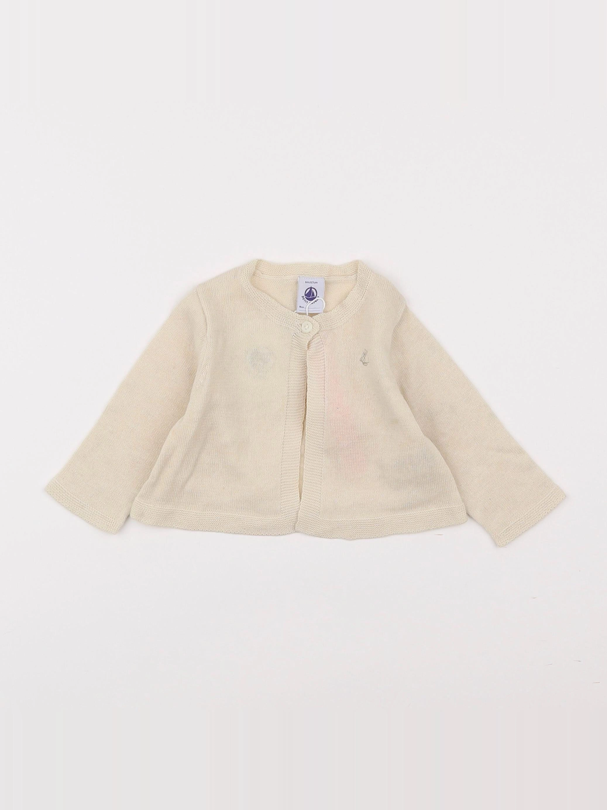 Petit Bateau - gilet beige - 6 mois