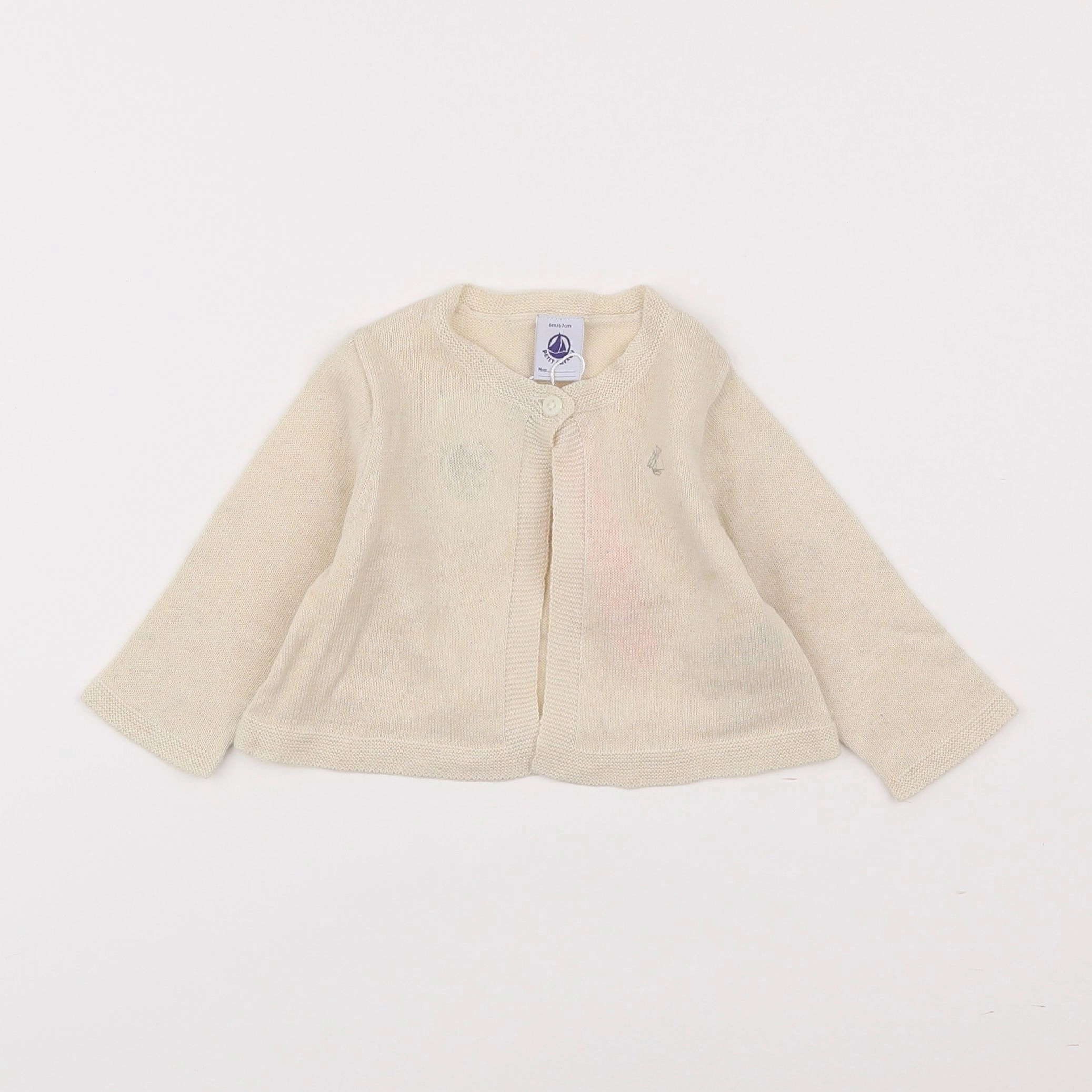 Petit Bateau - gilet beige - 6 mois