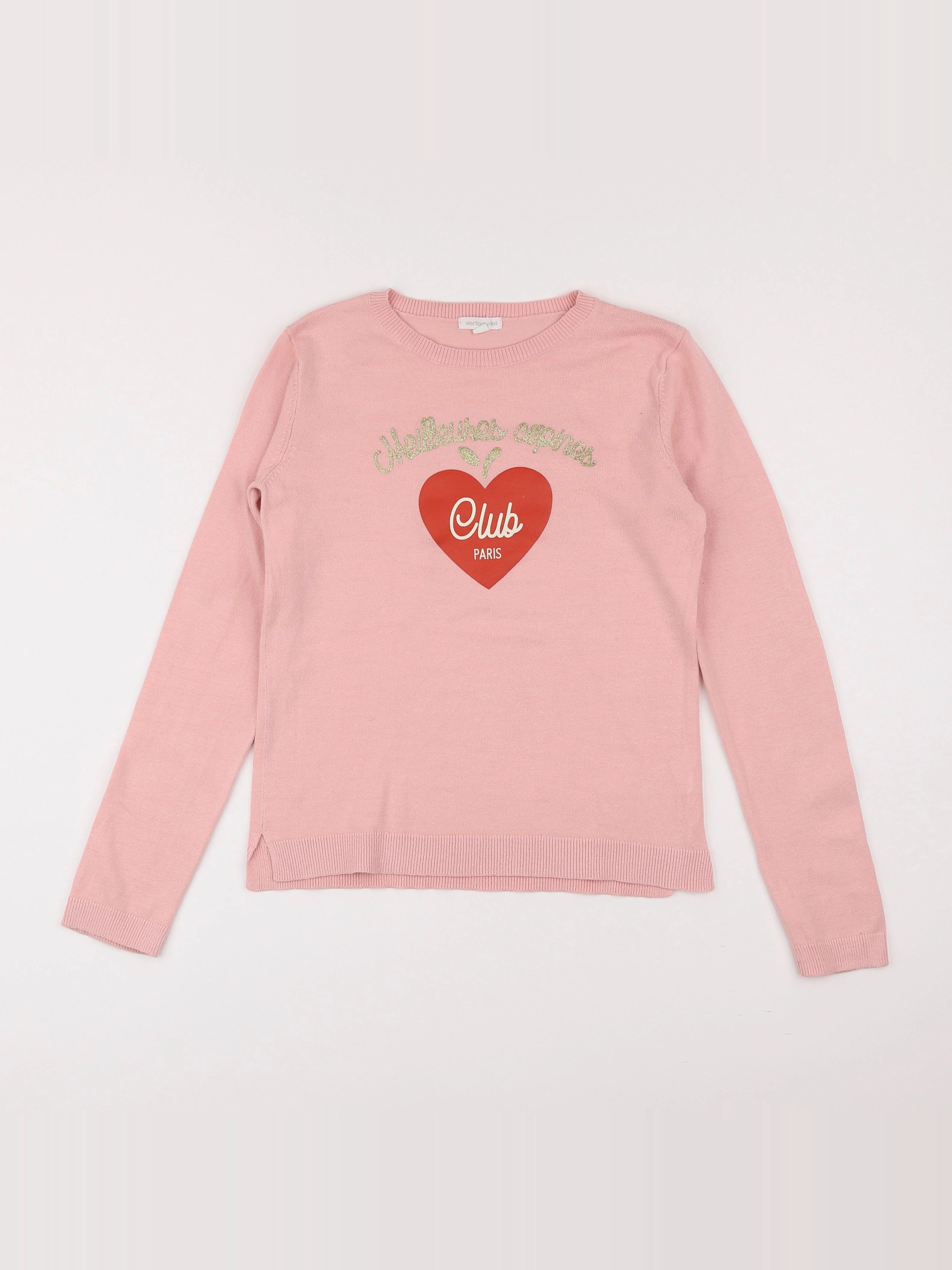 Vertbaudet - pull rose - 10 ans