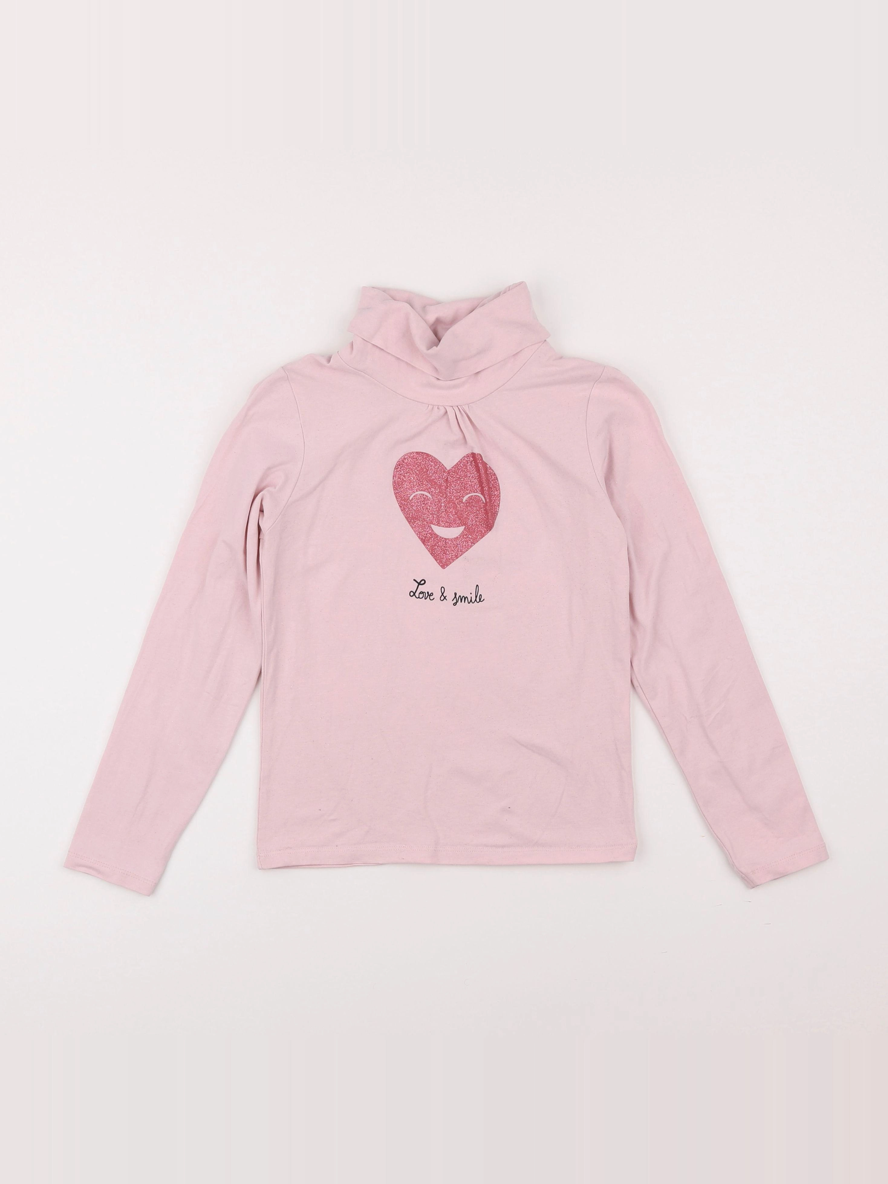 Vertbaudet - sous-pull rose - 8 ans