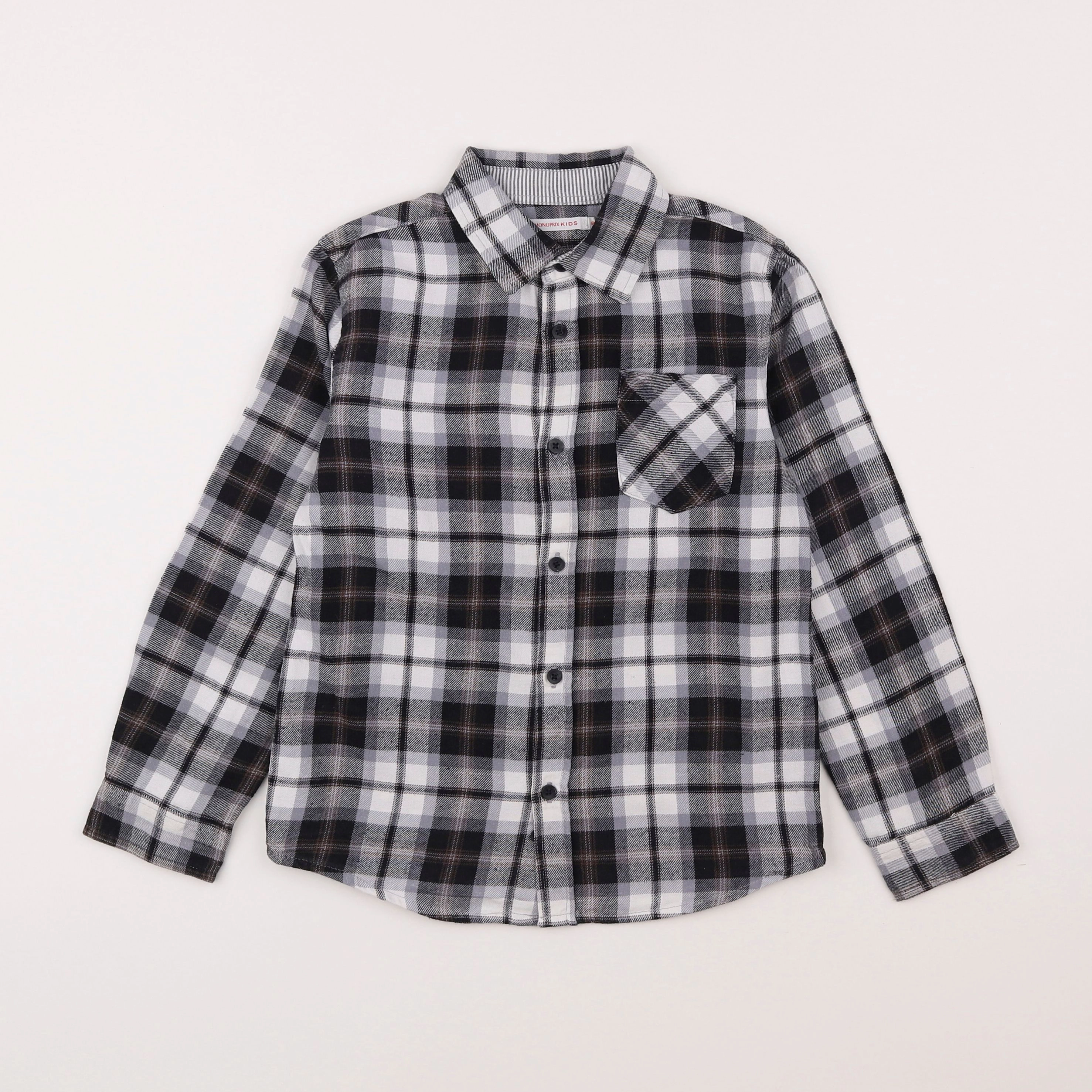 Monoprix - chemise blanc, noir - 8 ans
