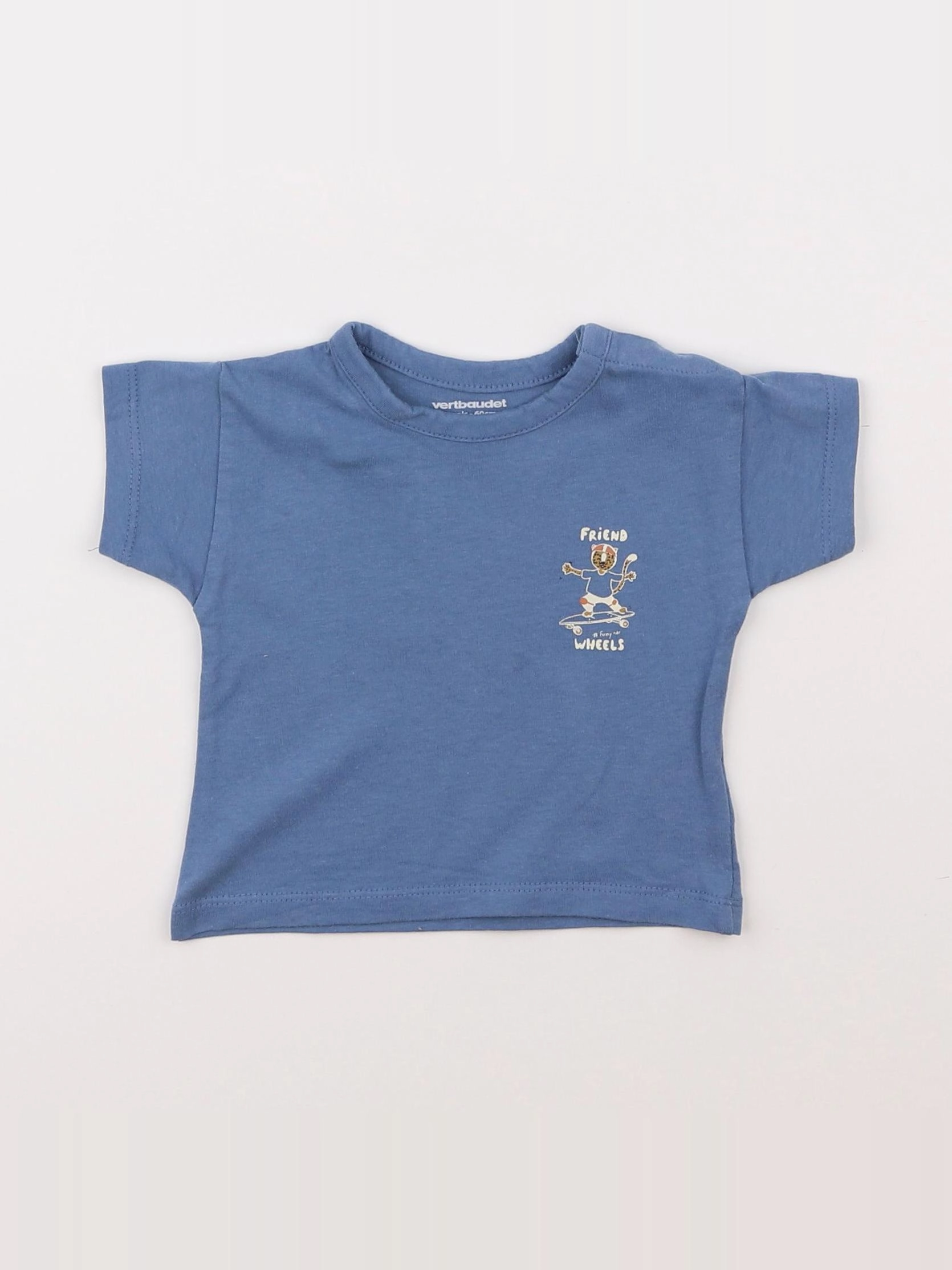 Vertbaudet - tee-shirt bleu - 3 mois