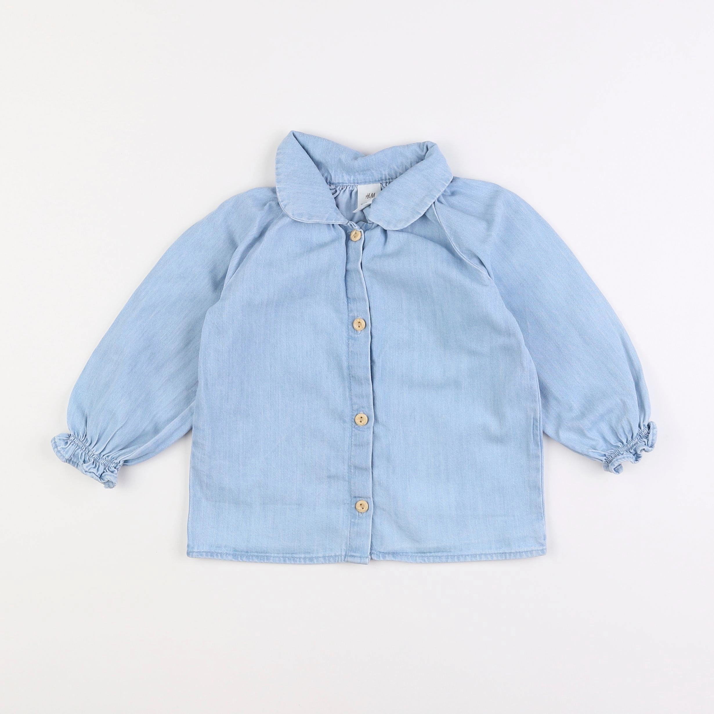 H&M - blouse bleu - 12/18 mois