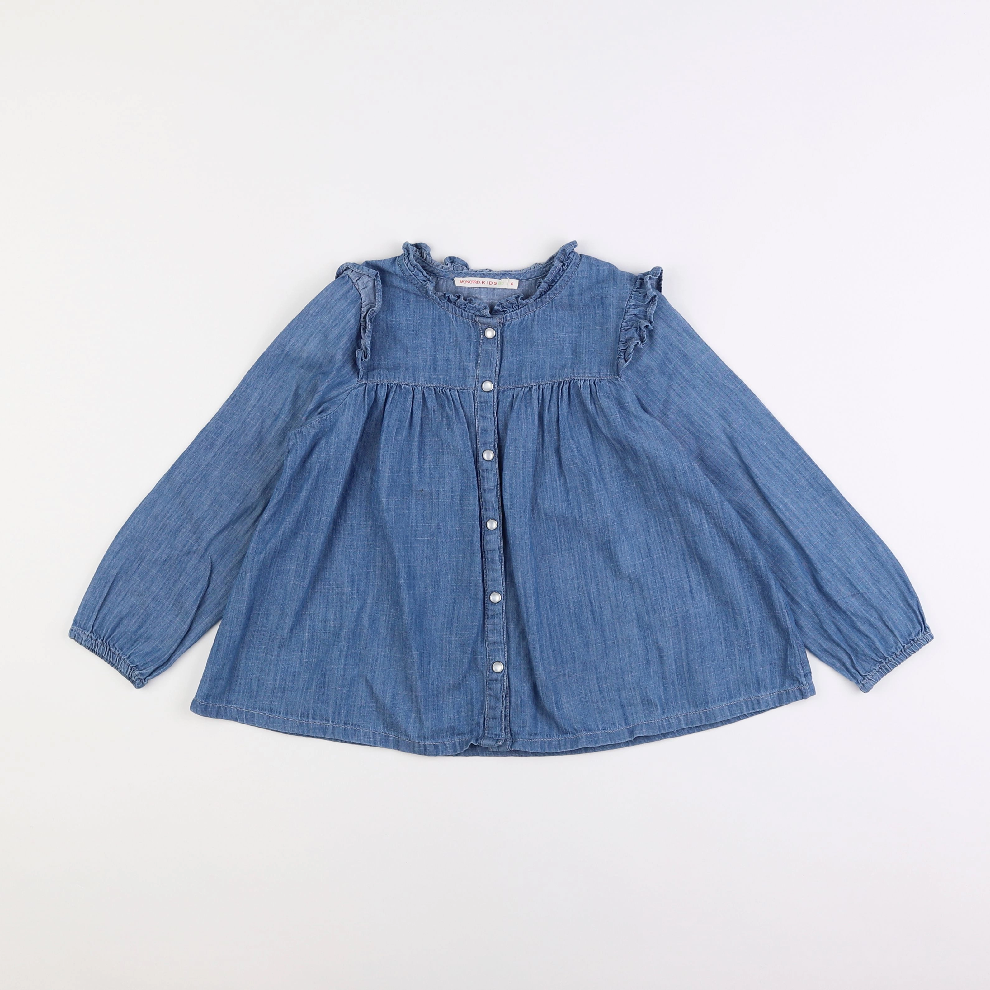 Monoprix - blouse bleu - 6 ans