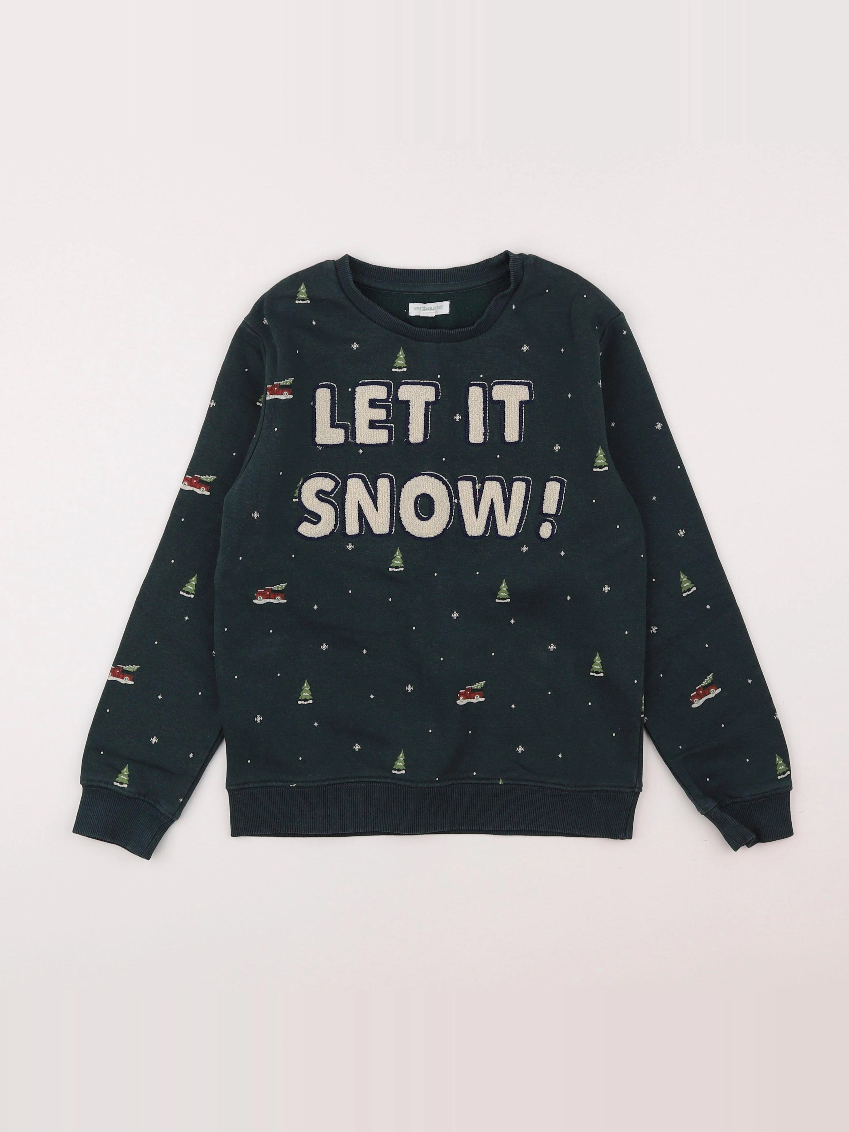 Vertbaudet - sweat vert - 10 ans