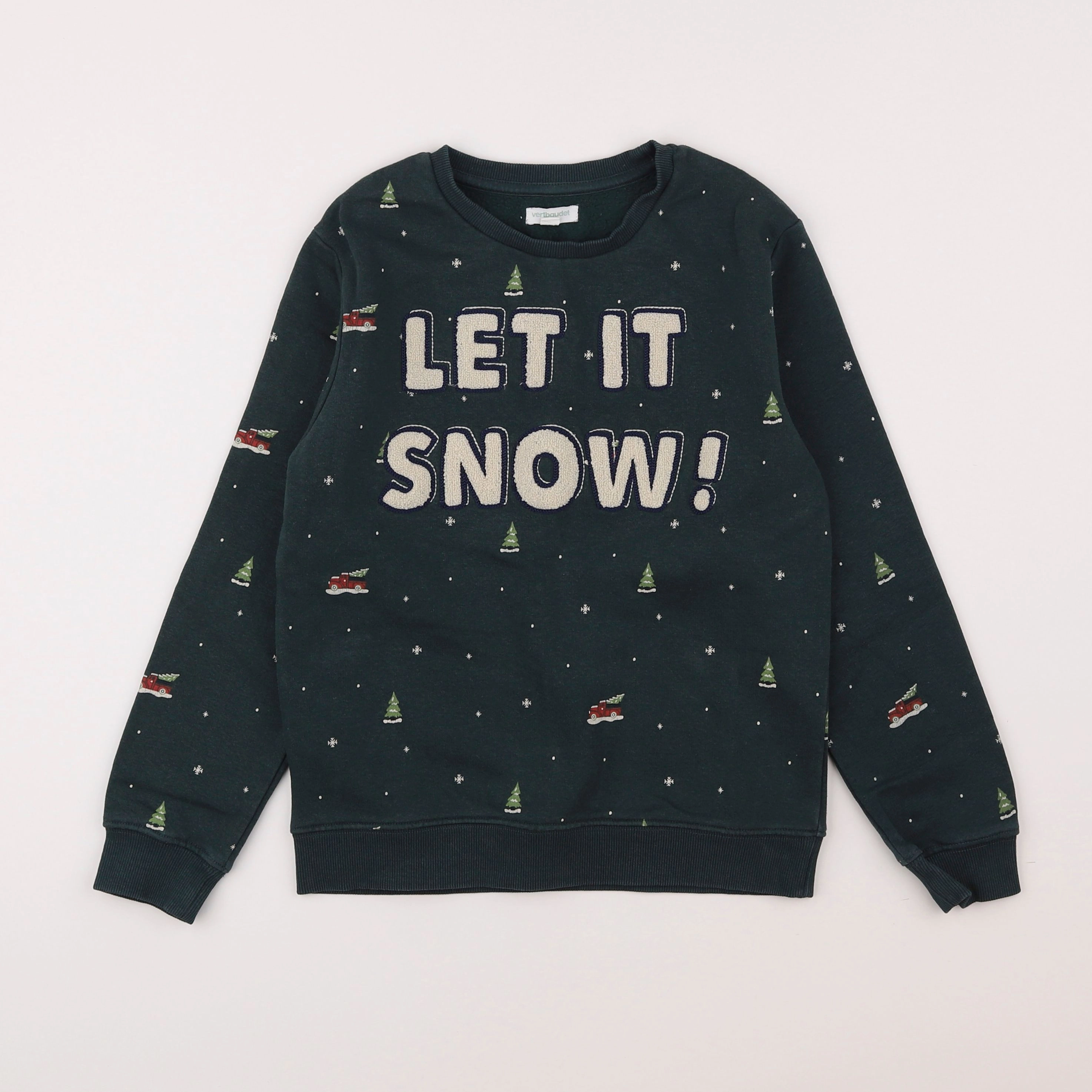 Vertbaudet - sweat vert - 10 ans