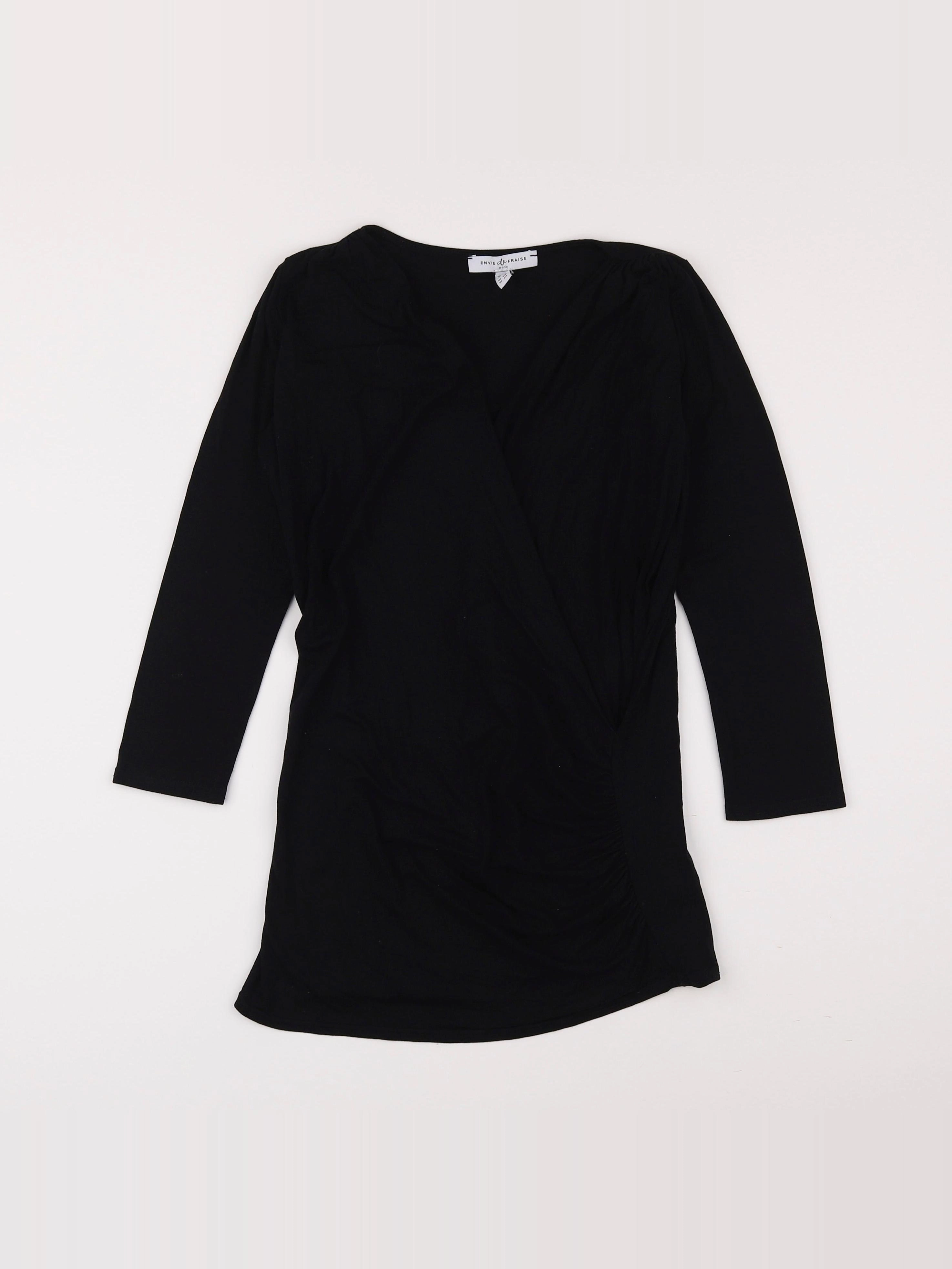 Envie de fraise - tee-shirt grossesse, allaitement noir - 34 à 36