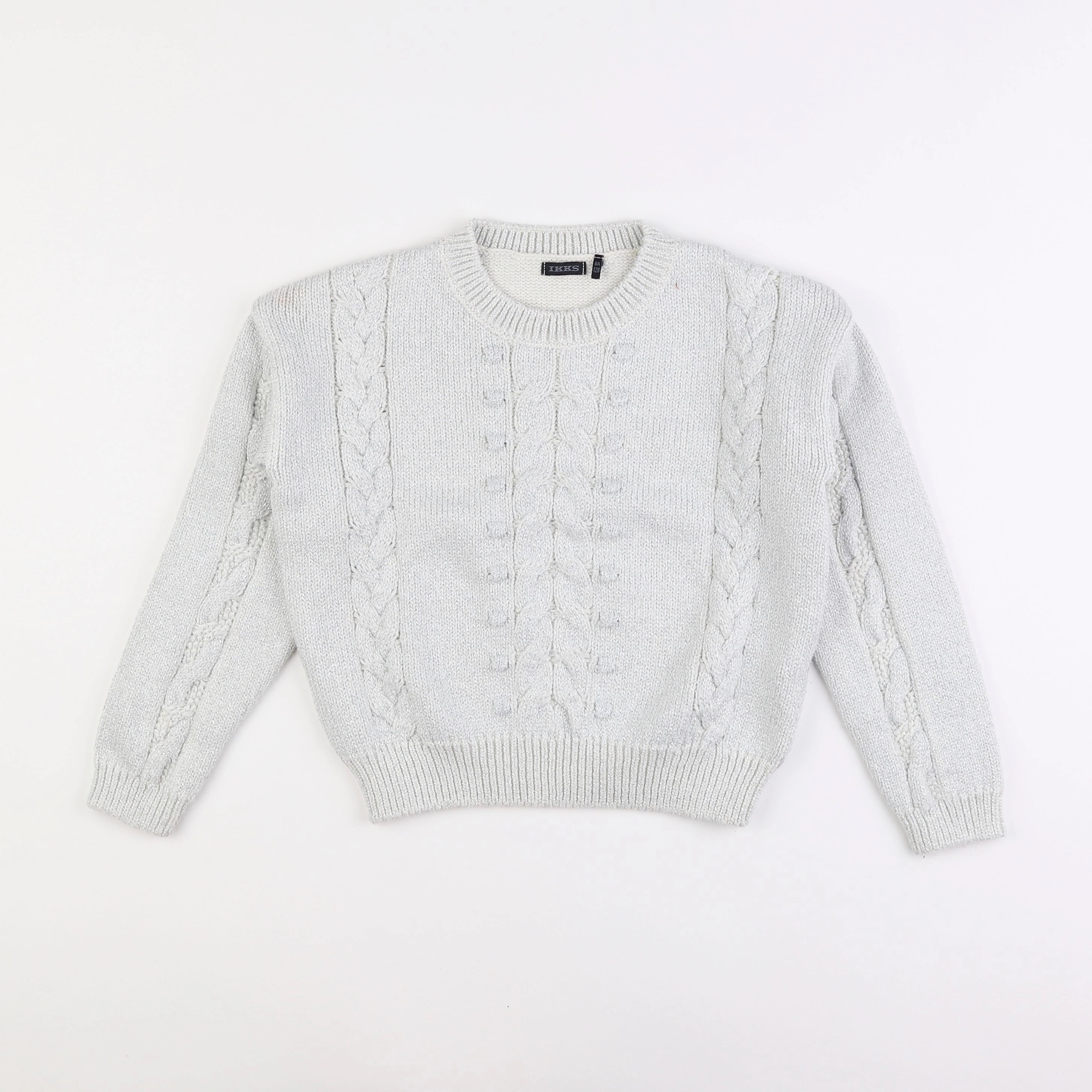 IKKS - pull beige, argent - 8 ans