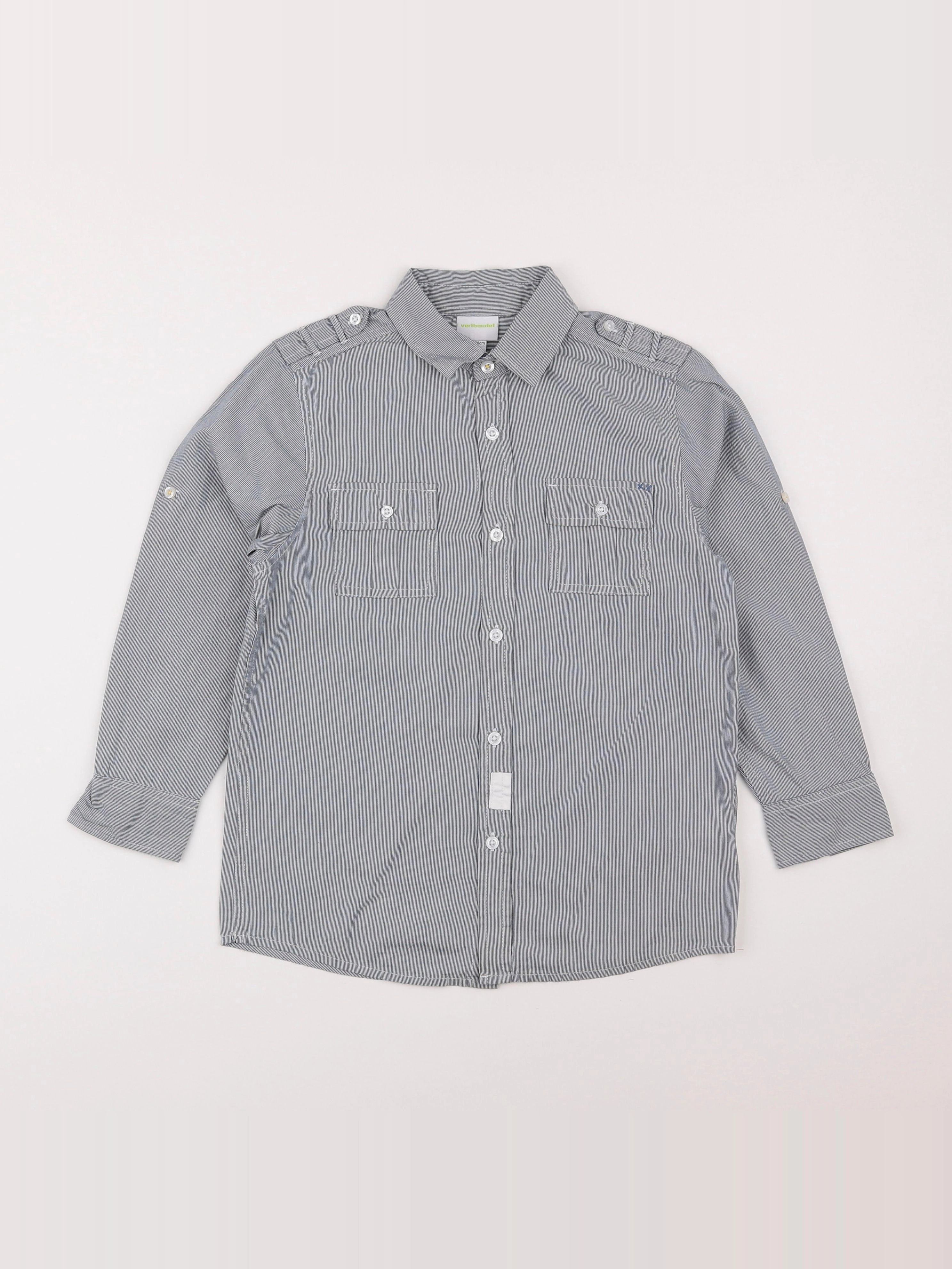 Vertbaudet - chemise gris - 8 ans