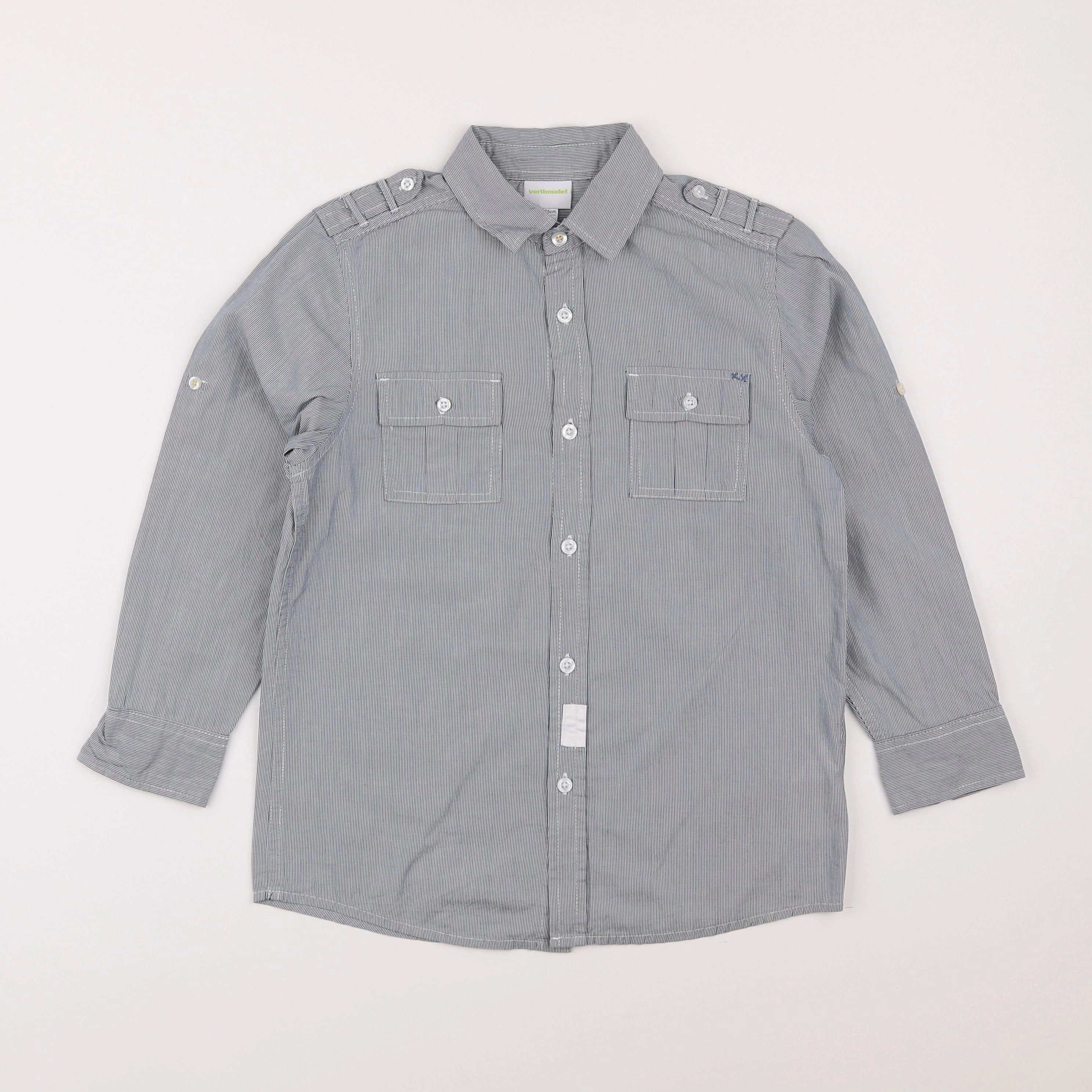 Vertbaudet - chemise gris - 8 ans