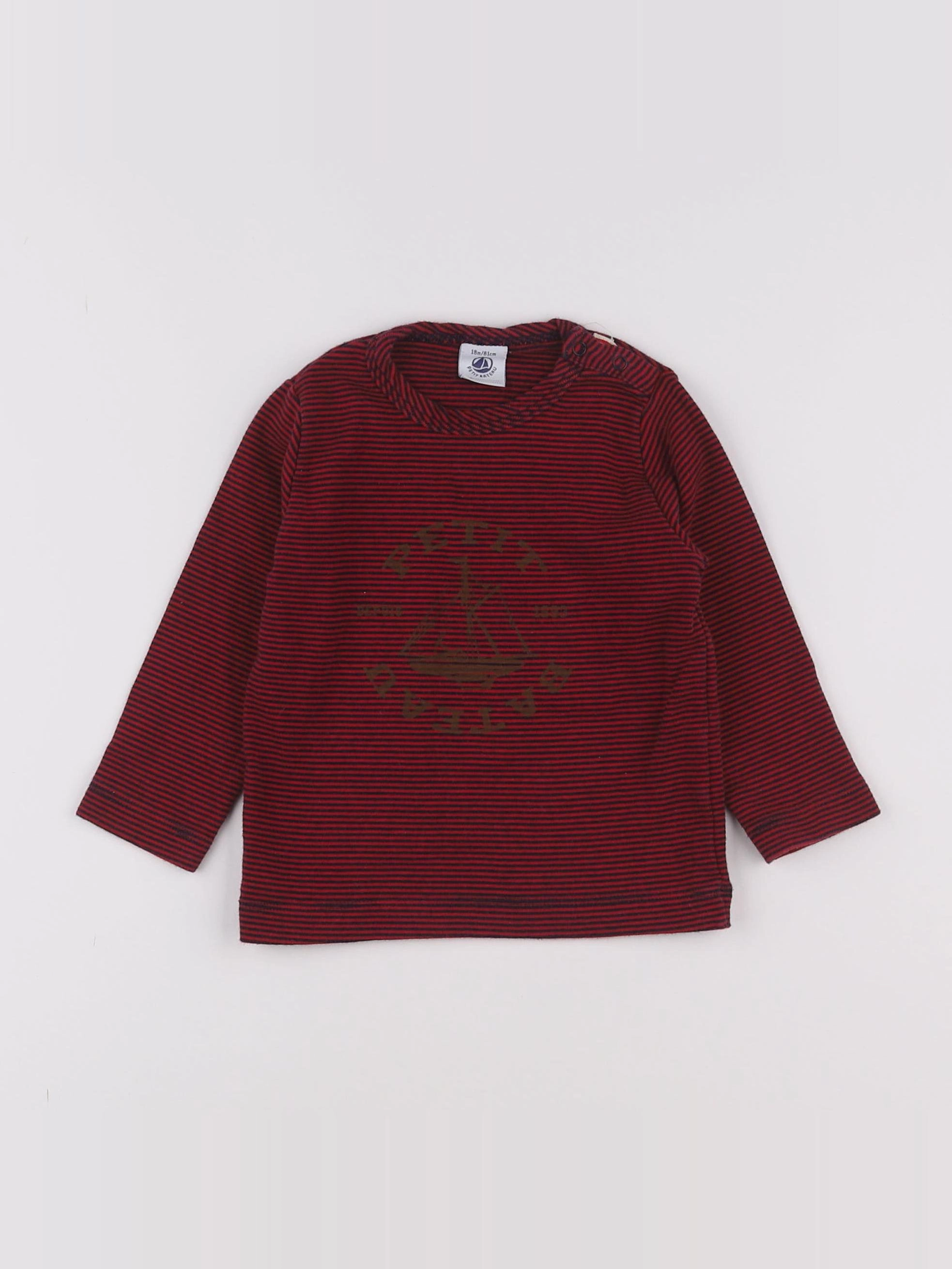 Petit Bateau - tee-shirt rouge - 18 mois