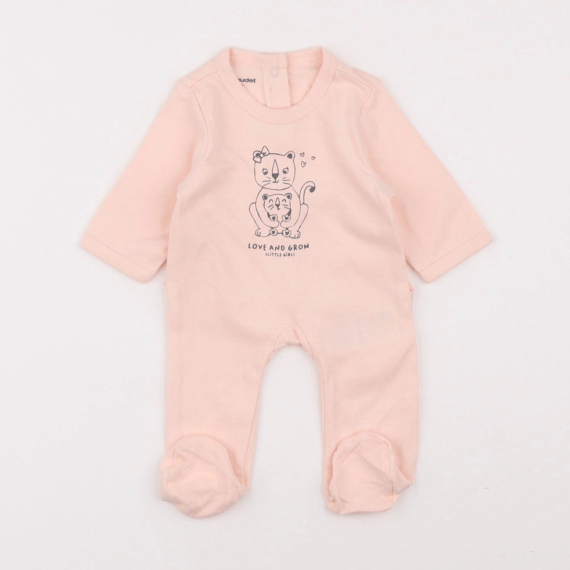 Vertbaudet - pyjama coton rose - 0 mois