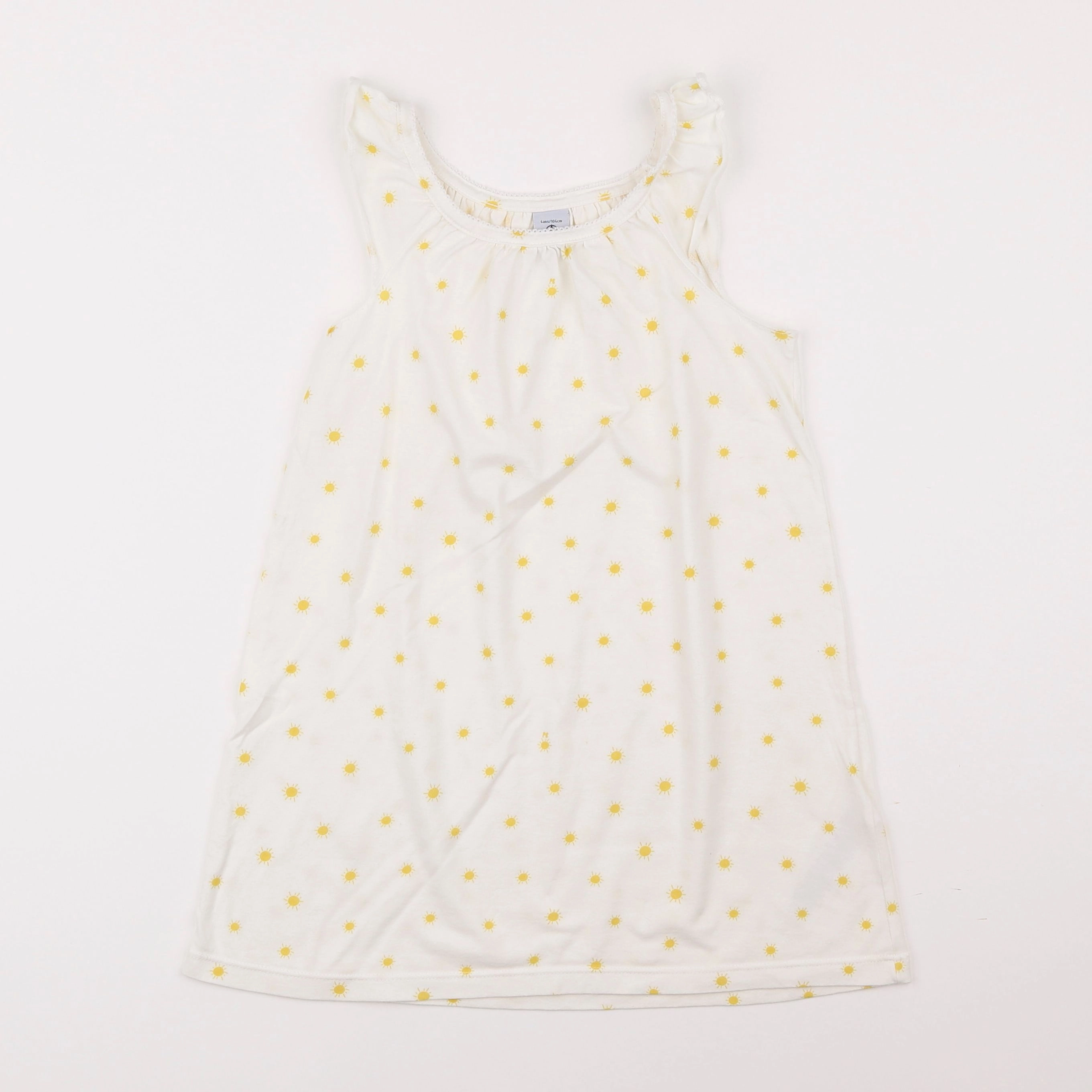 Petit Bateau - chemise de nuit coton jaune - 4 ans