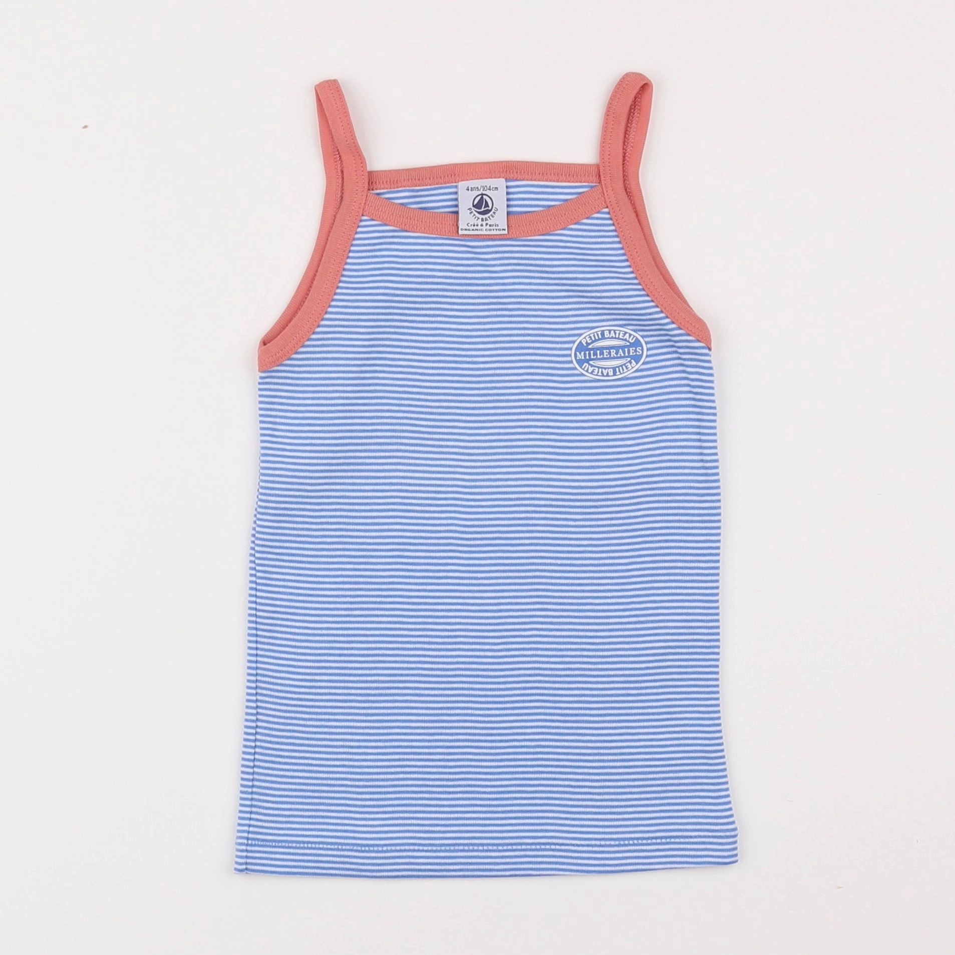 Petit Bateau - maillot de corps bleu - 4 ans