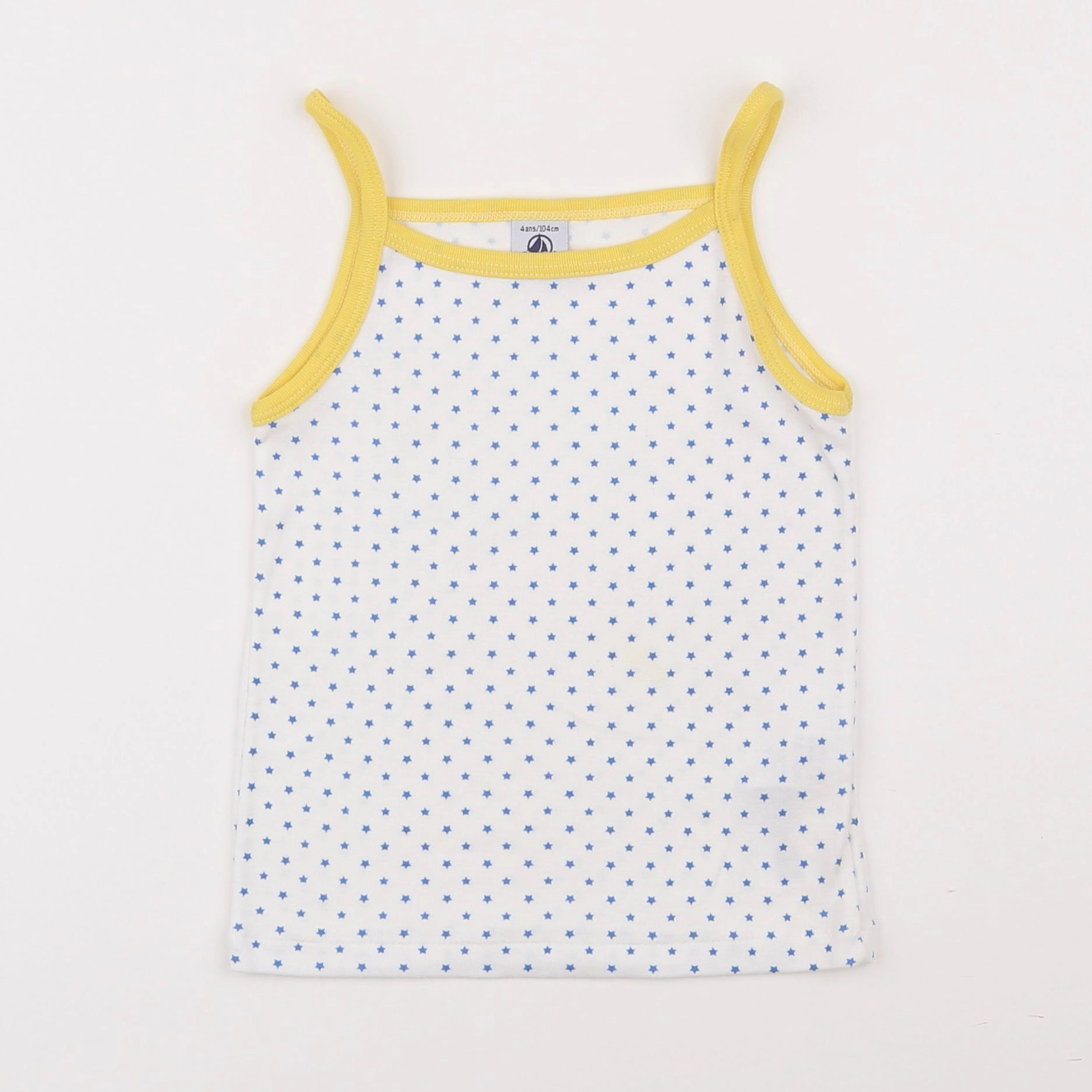 Petit Bateau - maillot de corps jaune, bleu - 4 ans