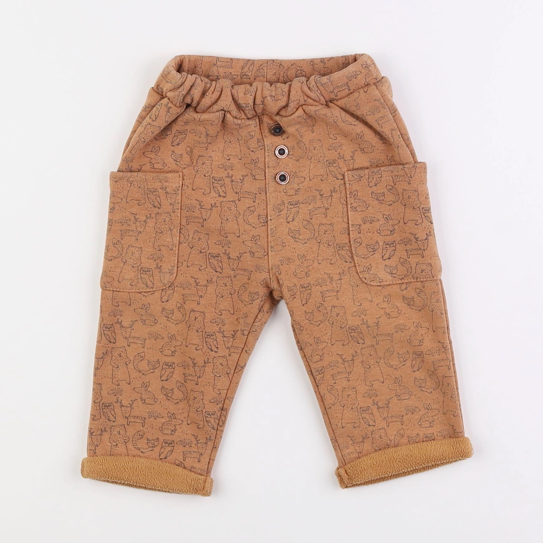 Vertbaudet - pantalon marron - 9 mois