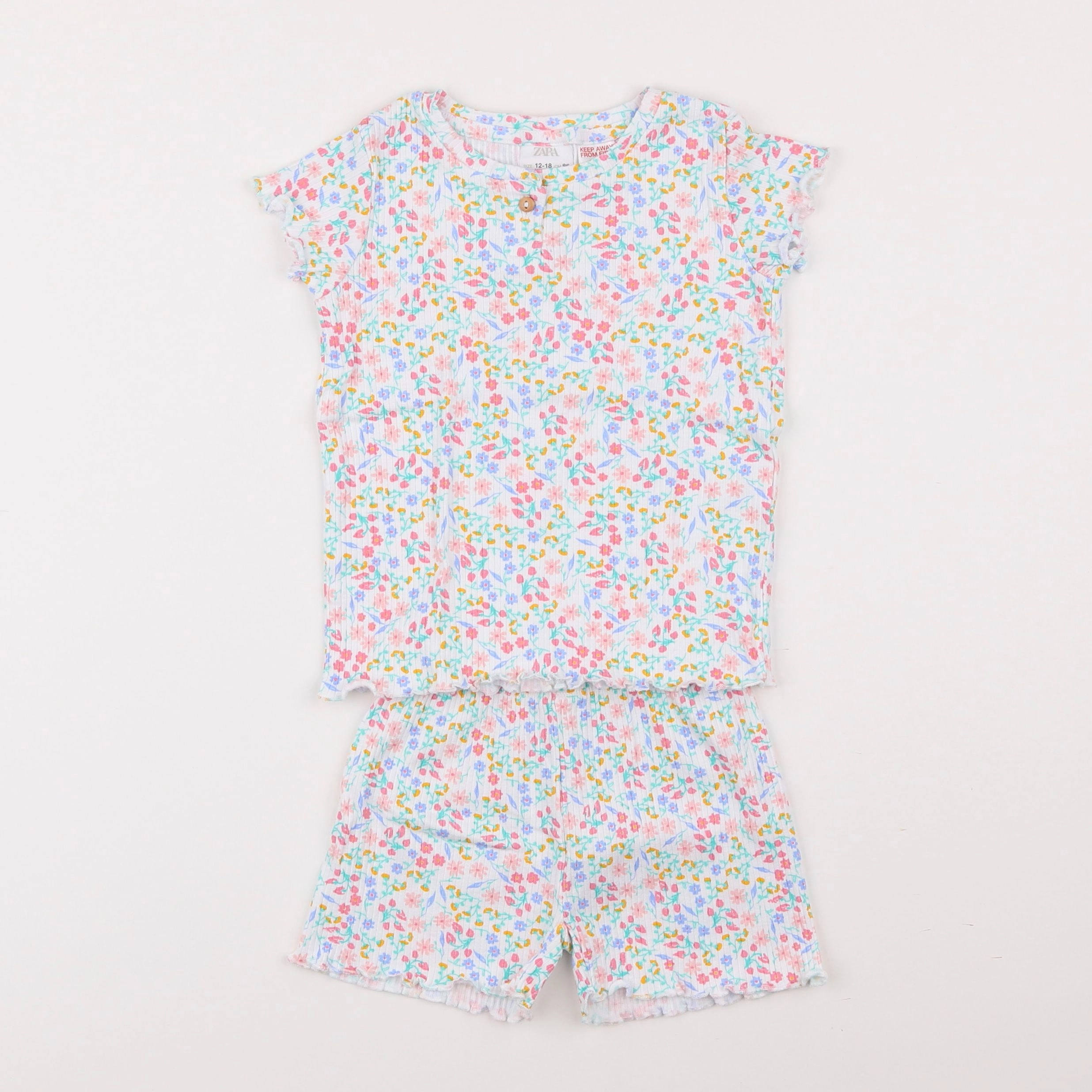 Zara - pyjama coton multicolore - 12/18 mois