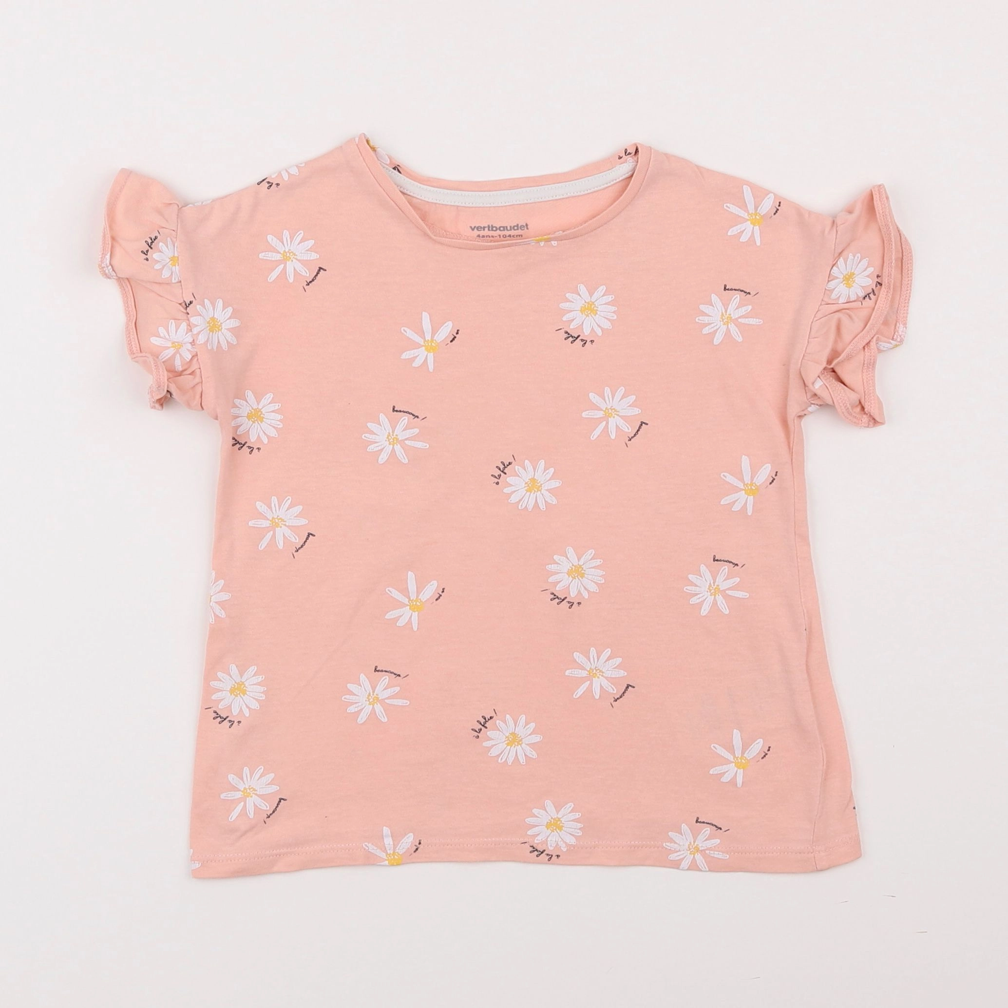 Vertbaudet - tee-shirt rose - 4 ans