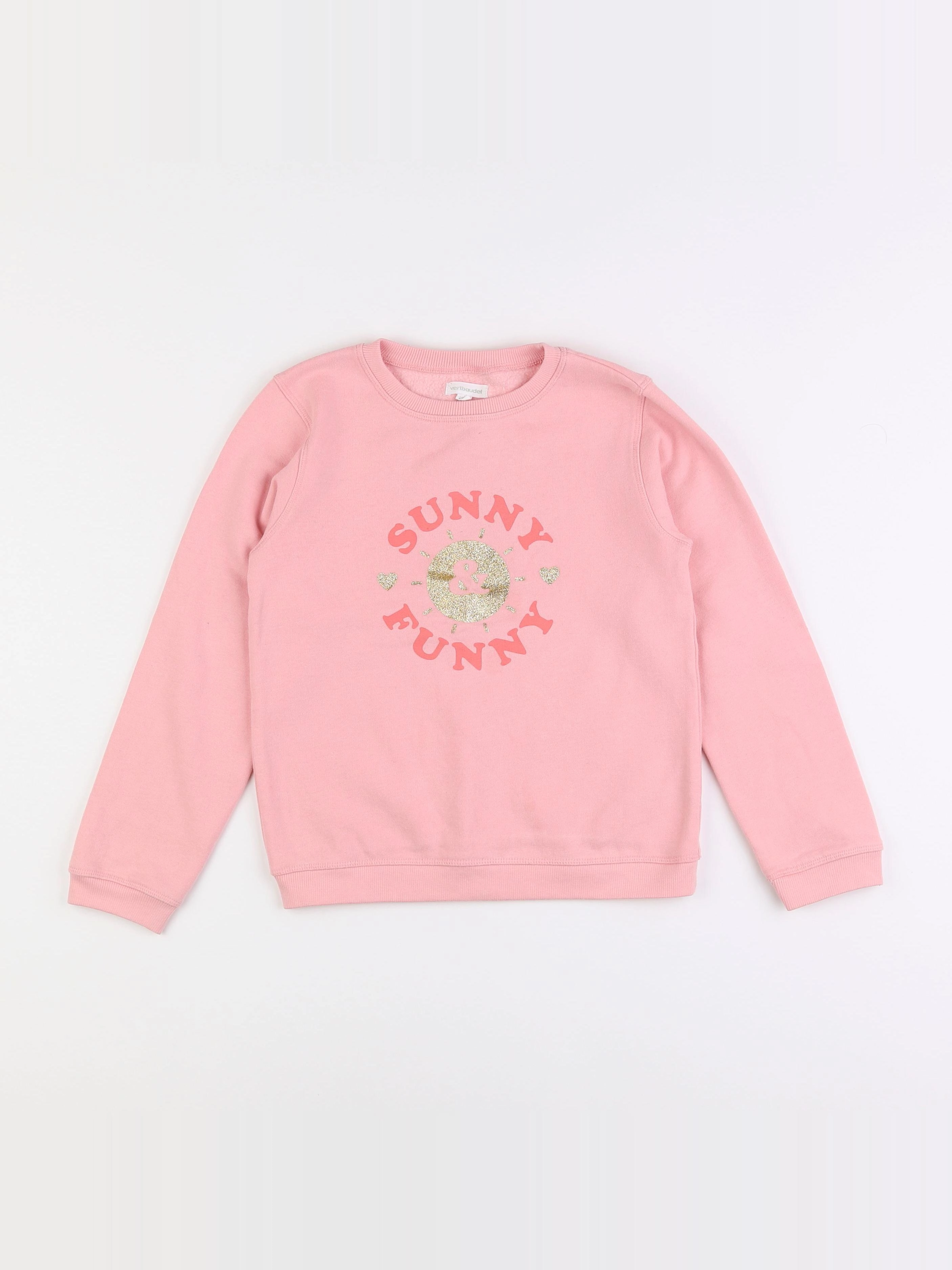 Vertbaudet - sweat rose - 8 ans