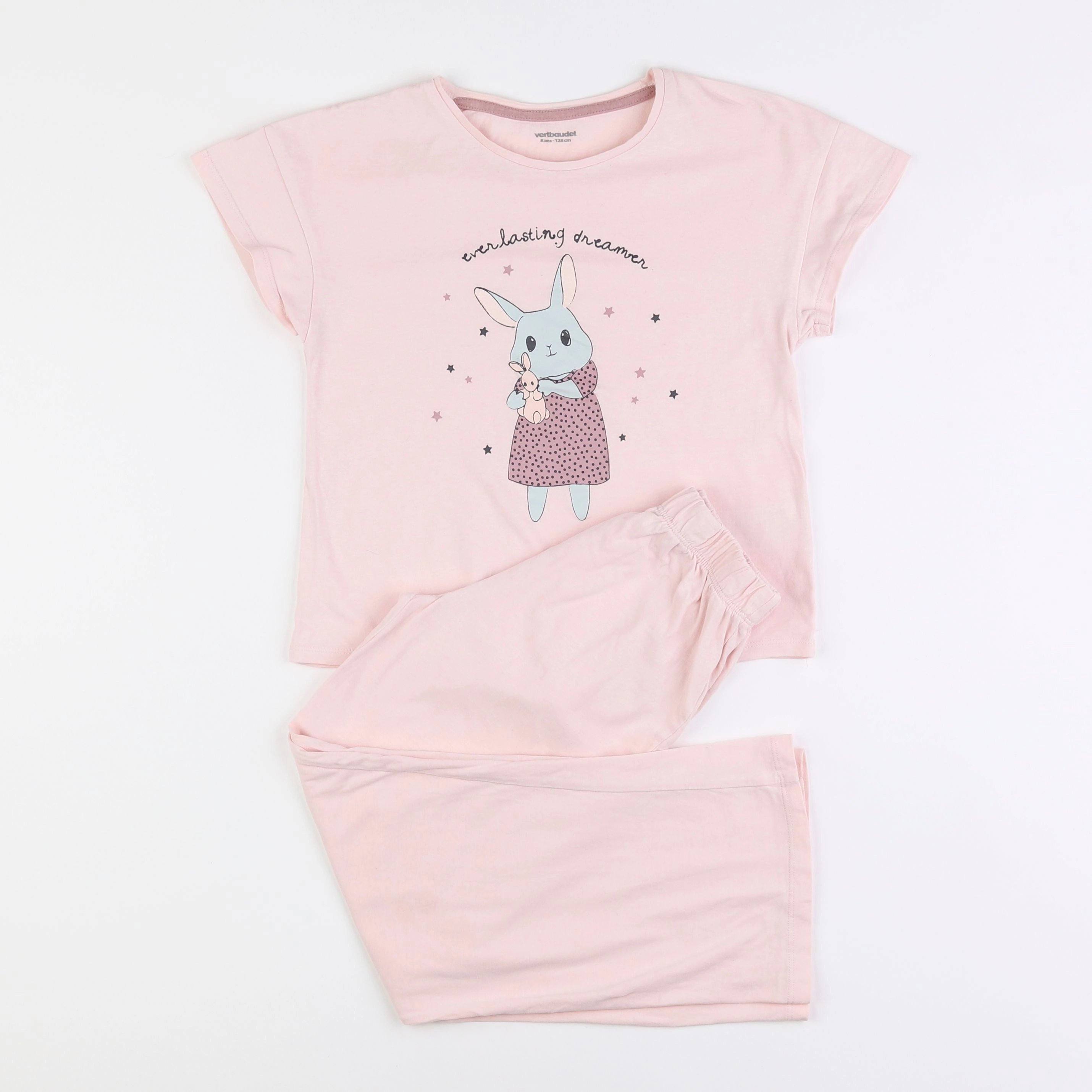 Vertbaudet - pyjama coton rose - 8 ans