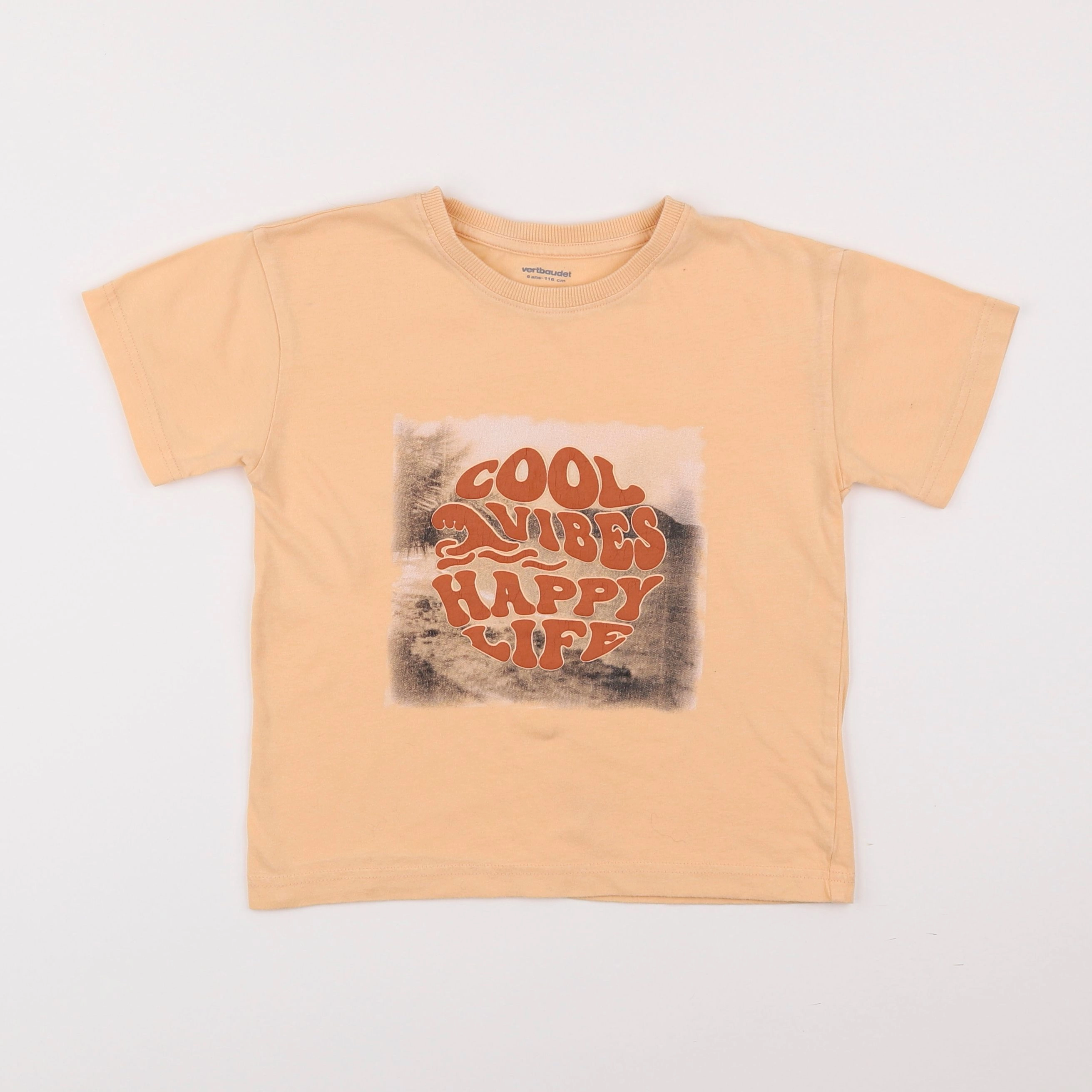 Vertbaudet - tee-shirt orange - 6 ans