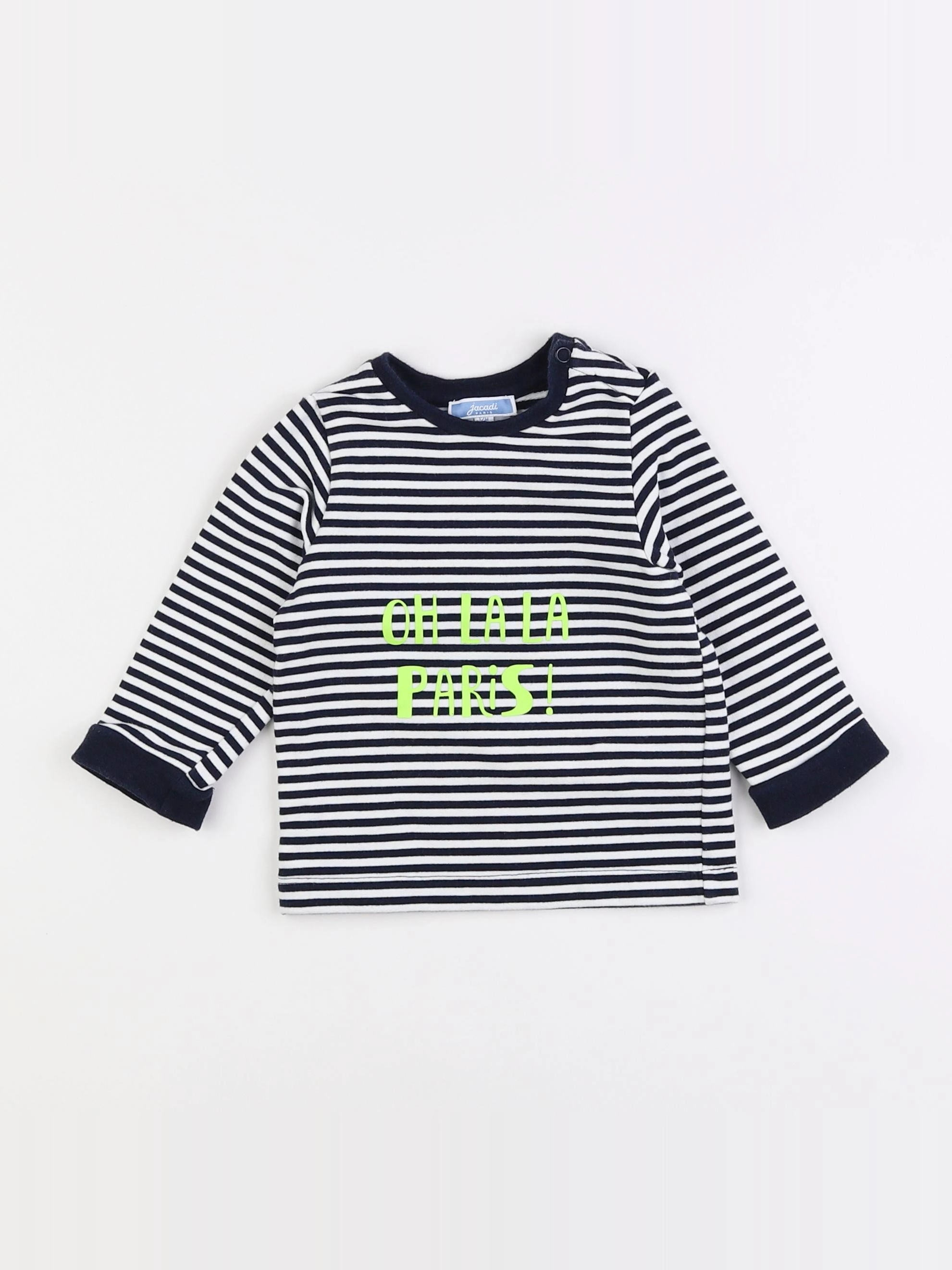 Jacadi - sweat blanc, bleu - 12 mois