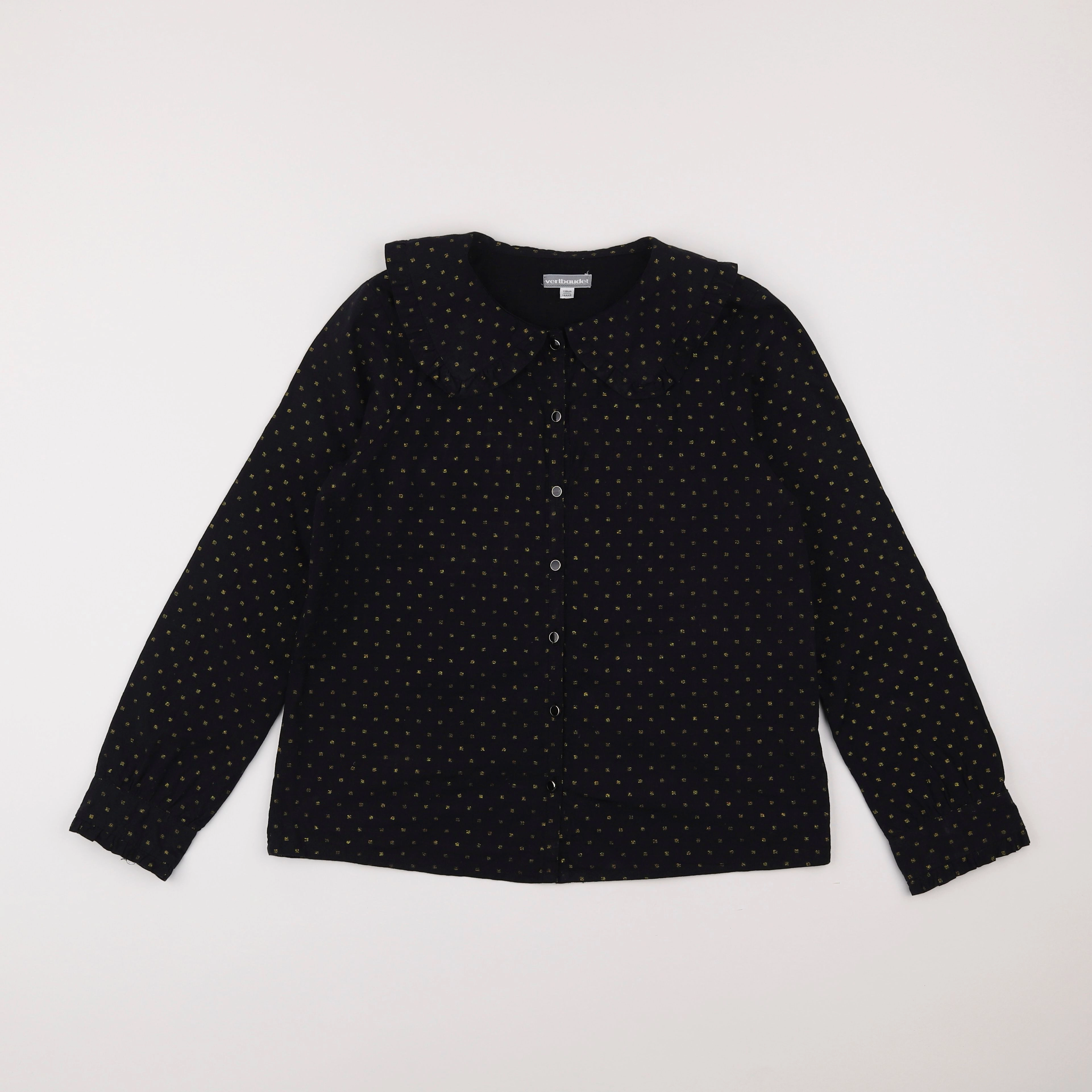 Vertbaudet - blouse noir, or - 14 ans