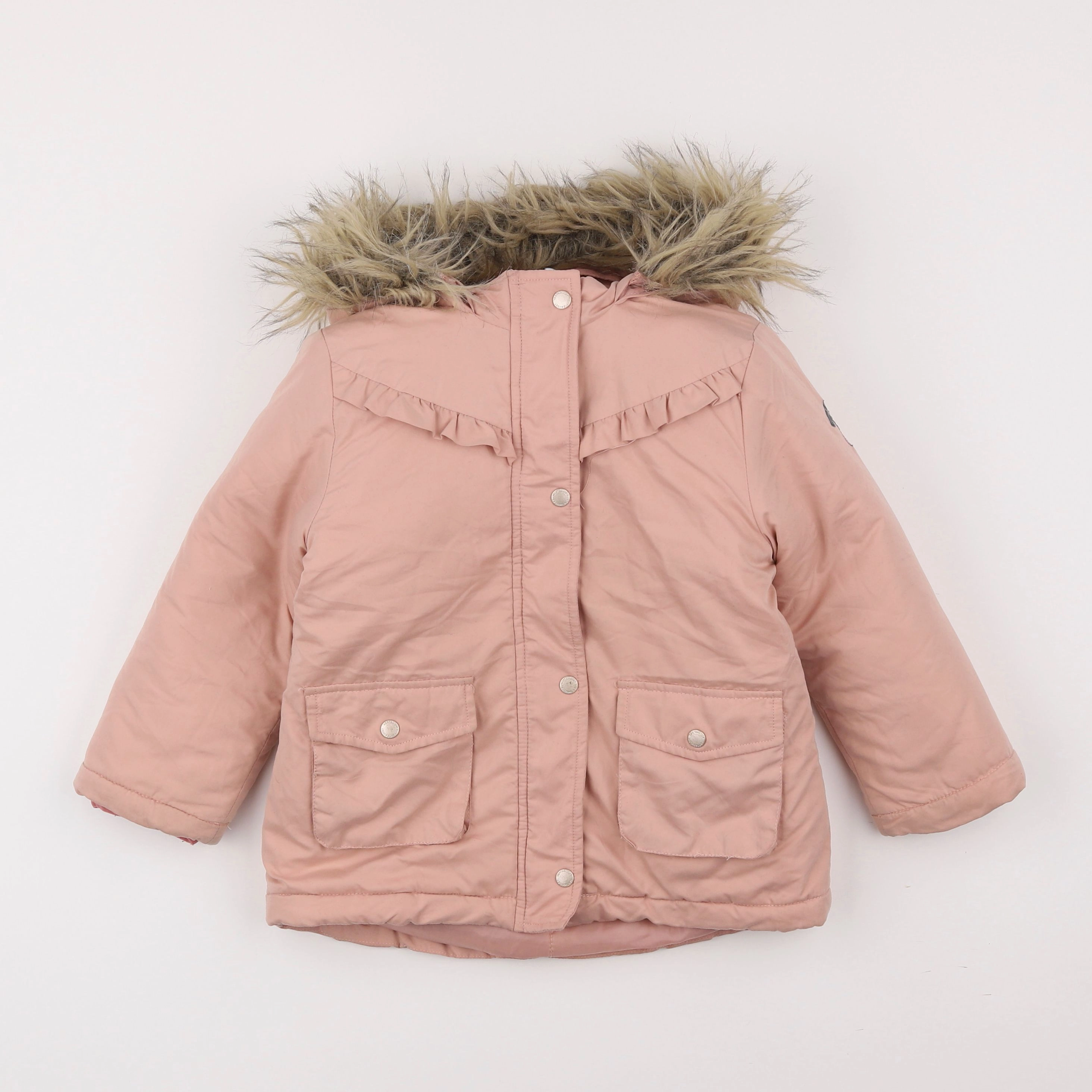 Vertbaudet - manteau doublure amovible rose - 4 ans