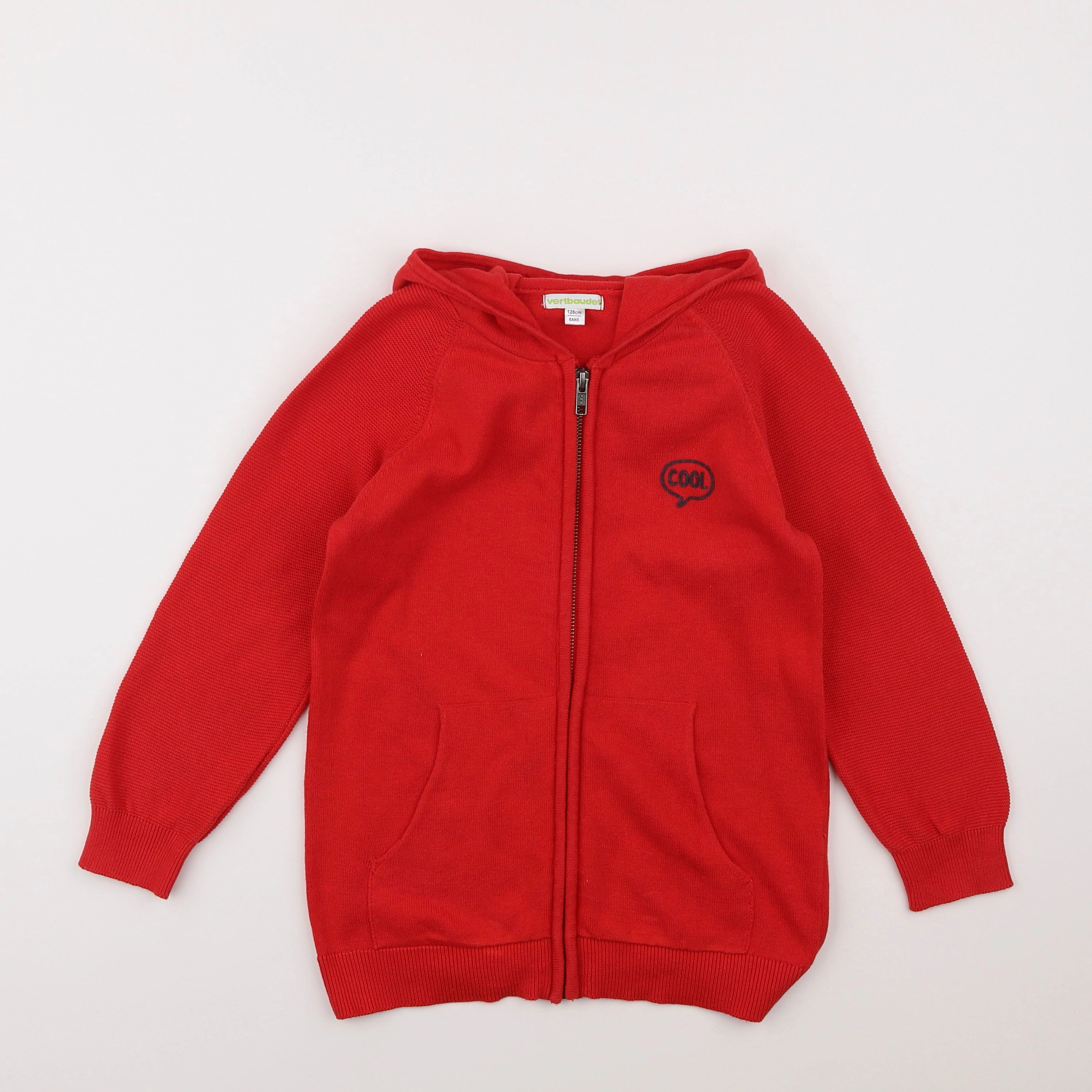 Vertbaudet - gilet rouge - 8 ans