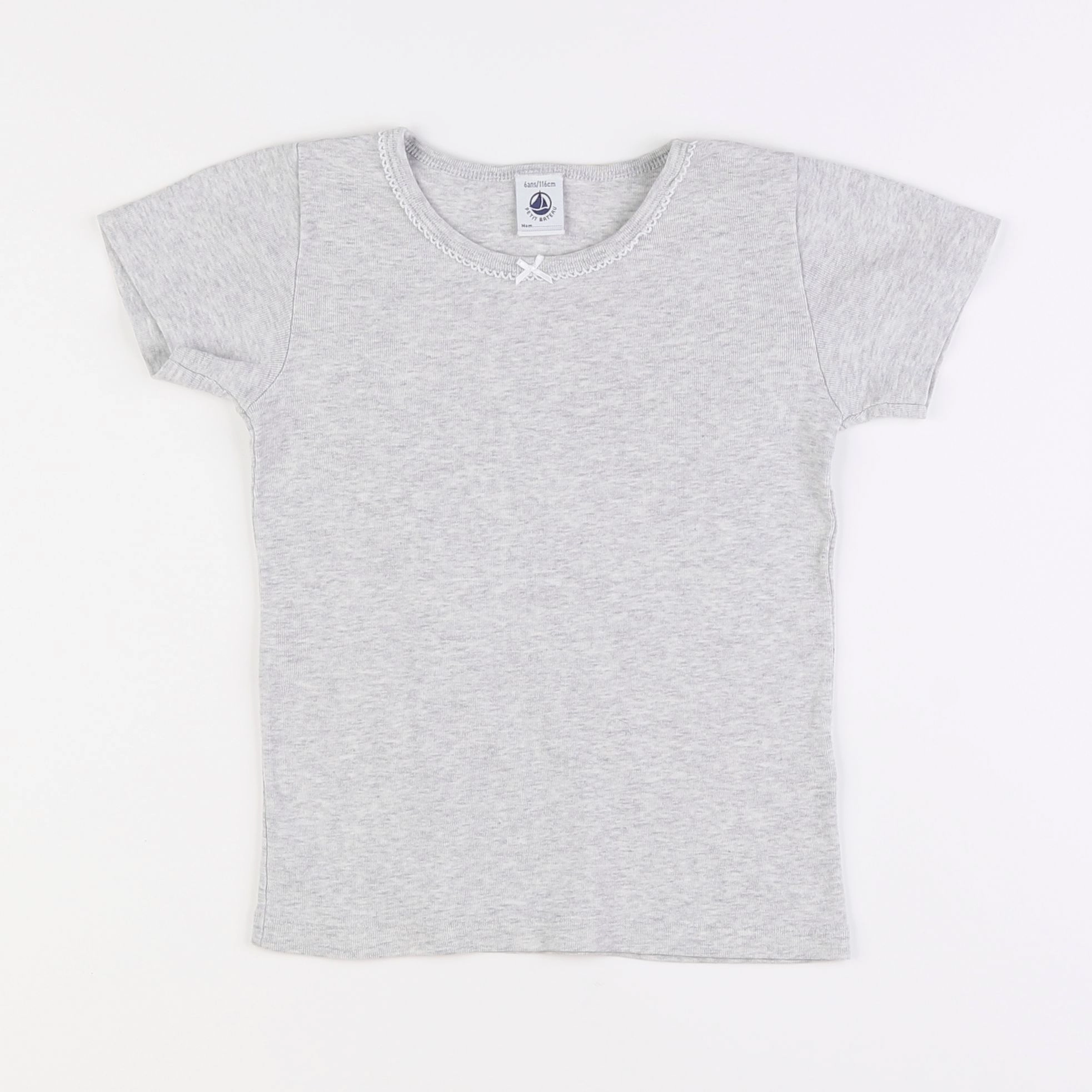 Petit Bateau - maillot de corps gris - 6 ans