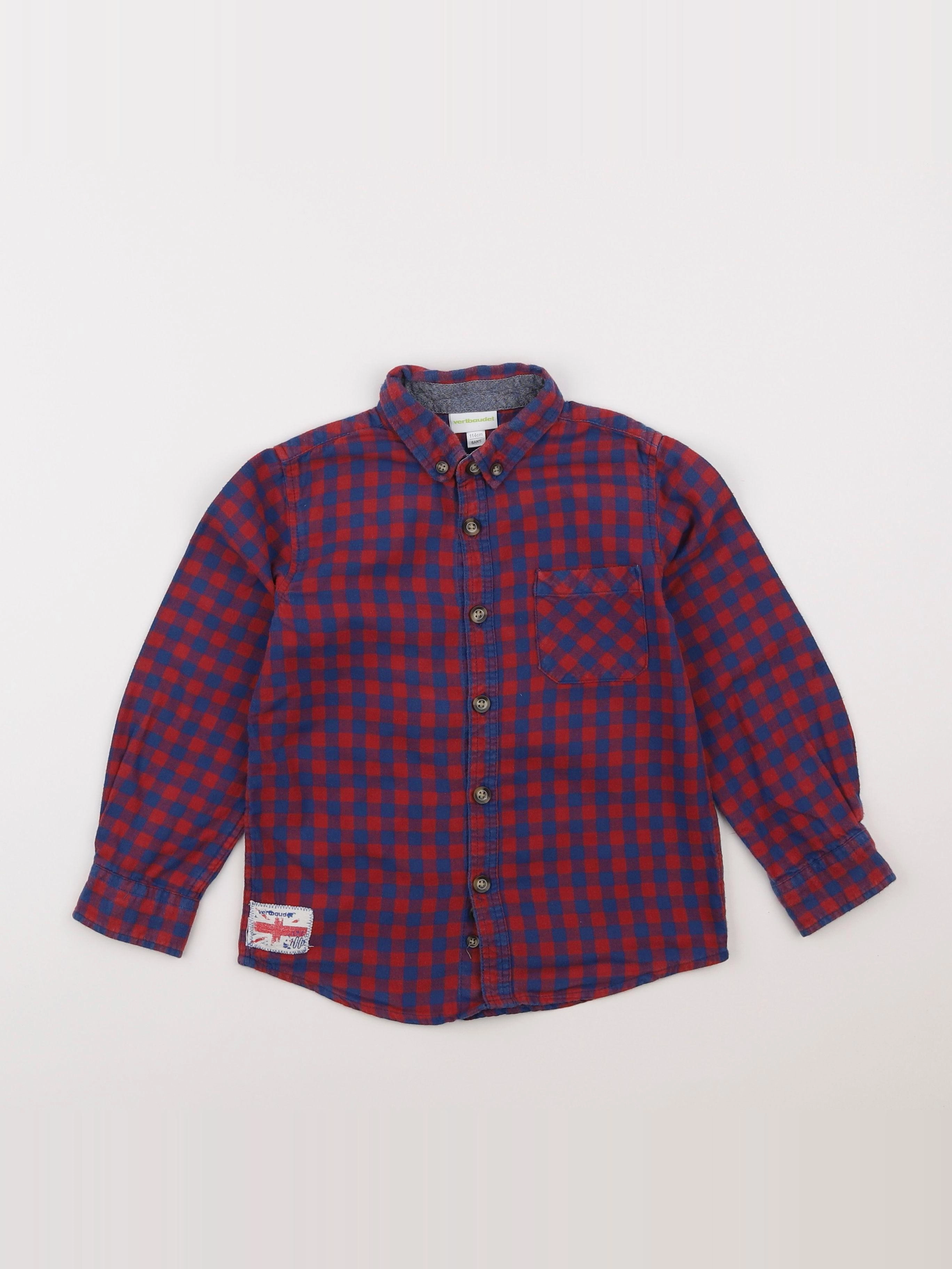 Vertbaudet - chemise bleu, rouge - 6 ans