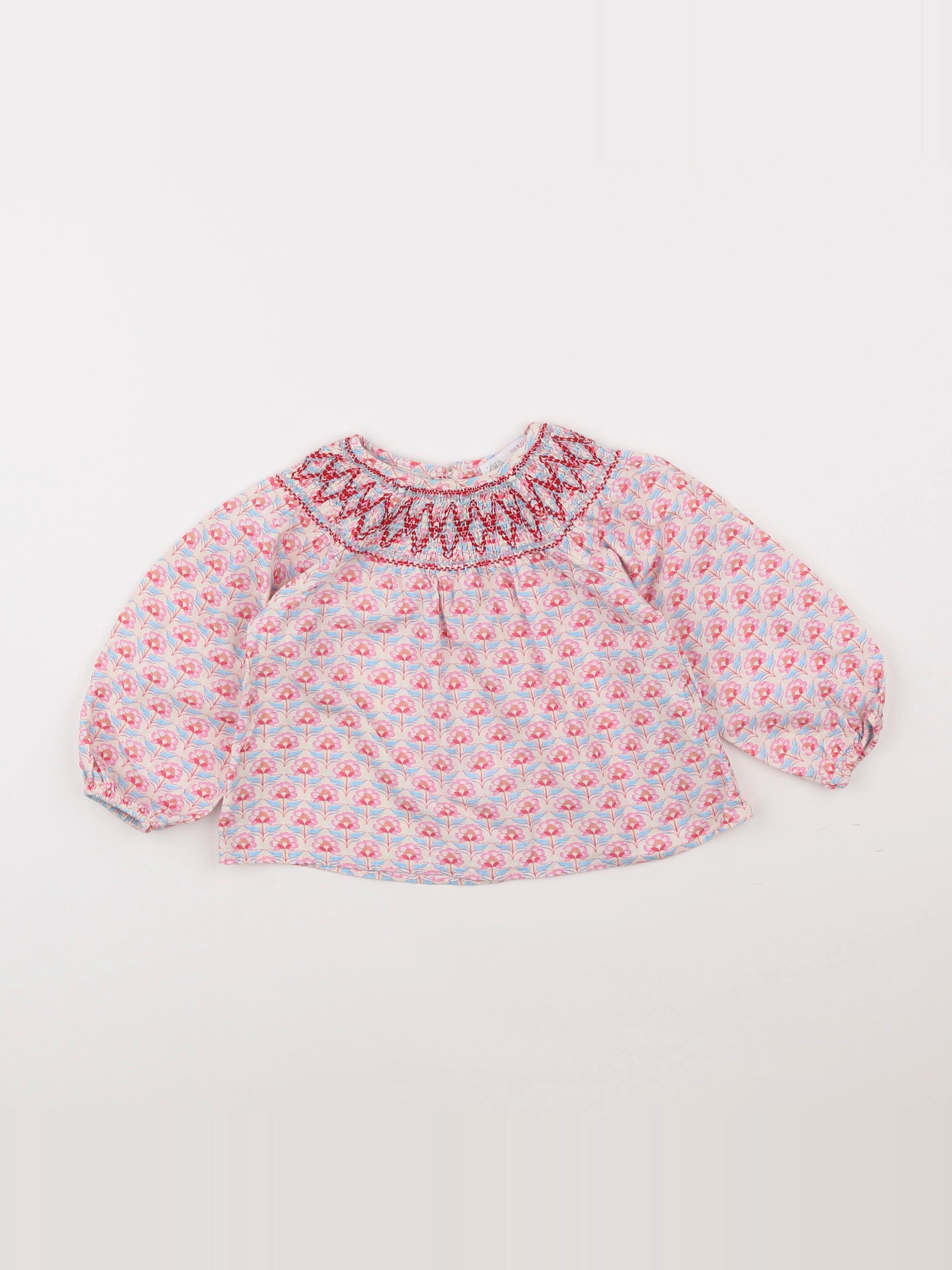 Zara - blouse rose - 12/18 mois