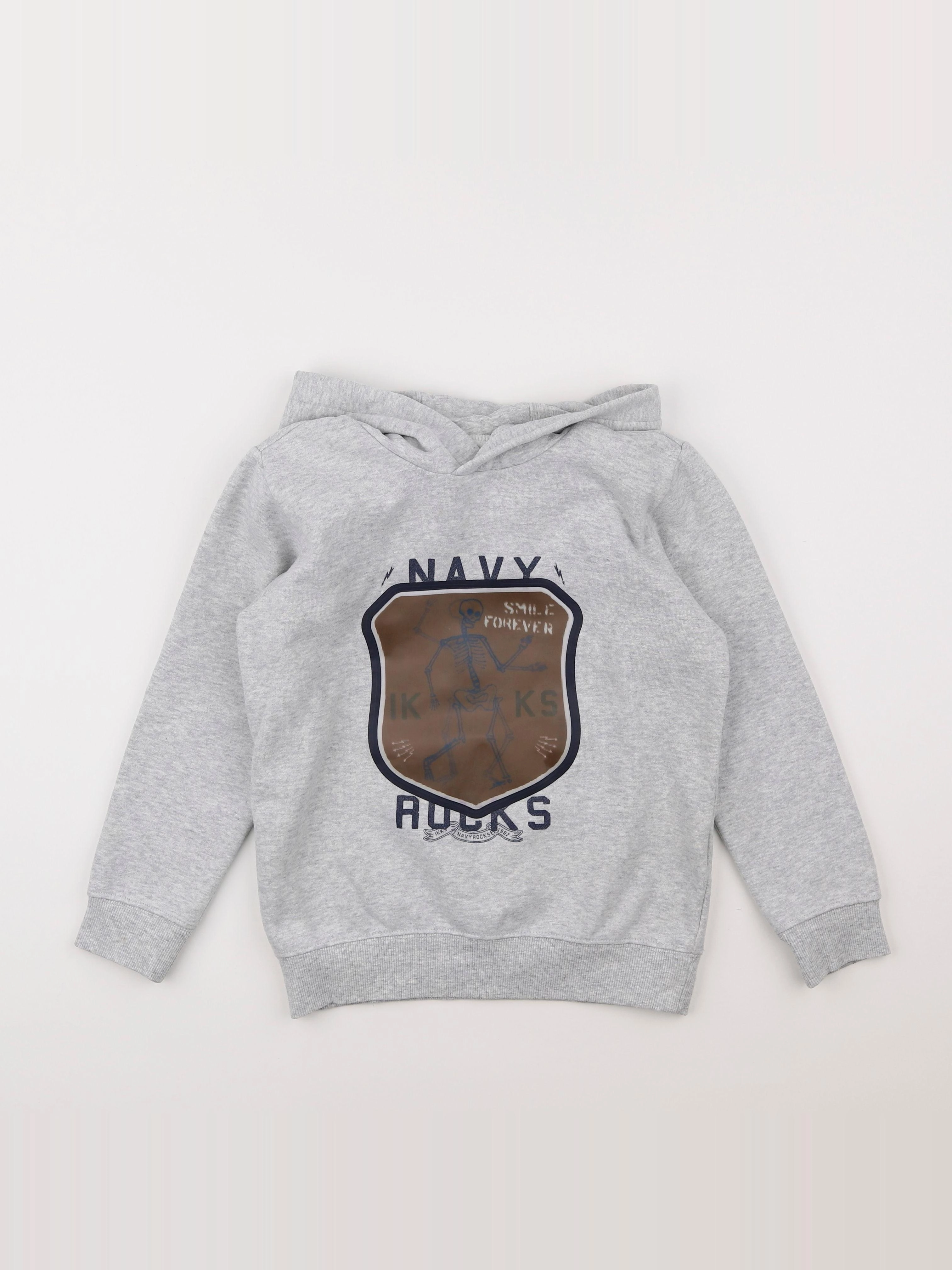 IKKS - sweat gris - 8 ans