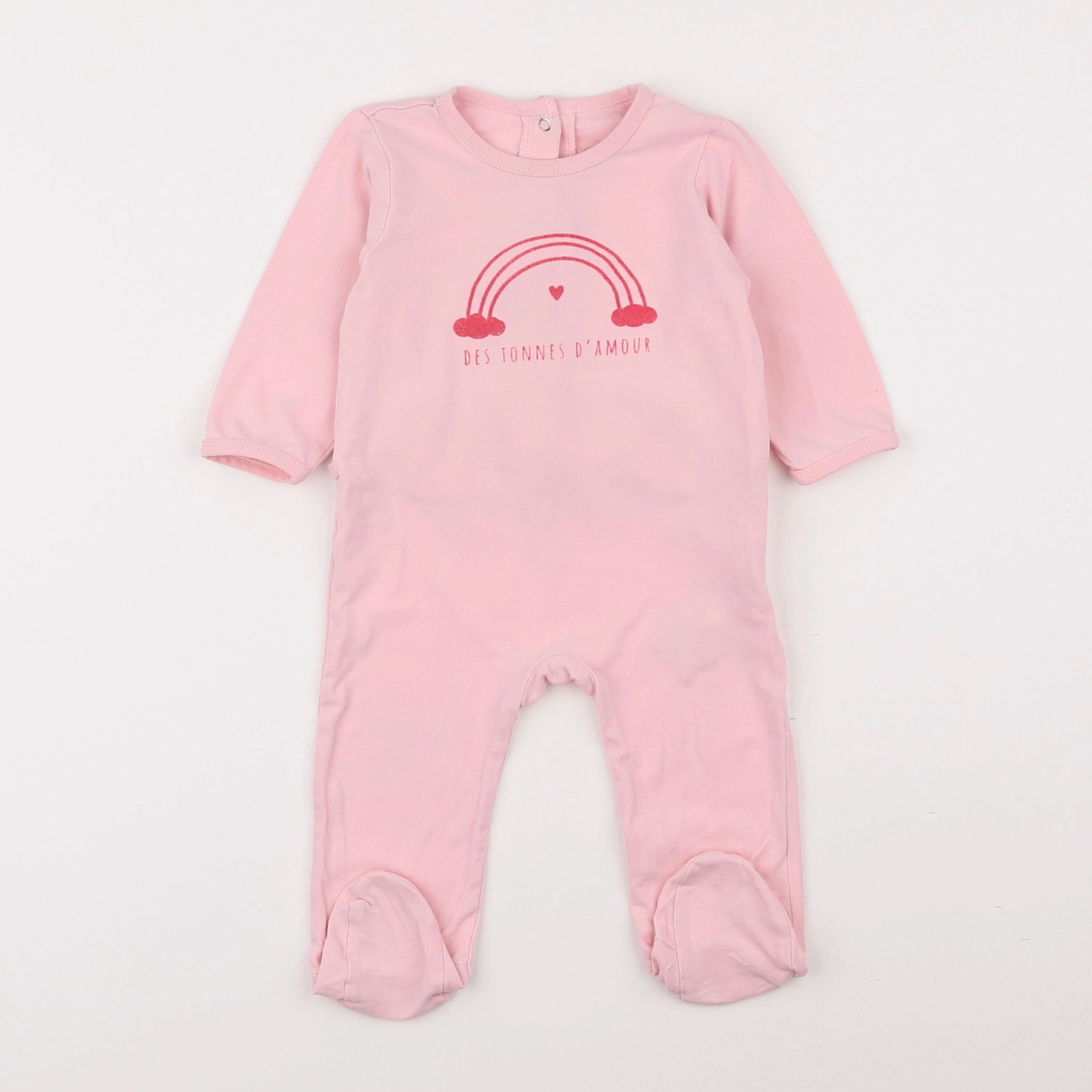 Vertbaudet - pyjama coton rose - 9 mois