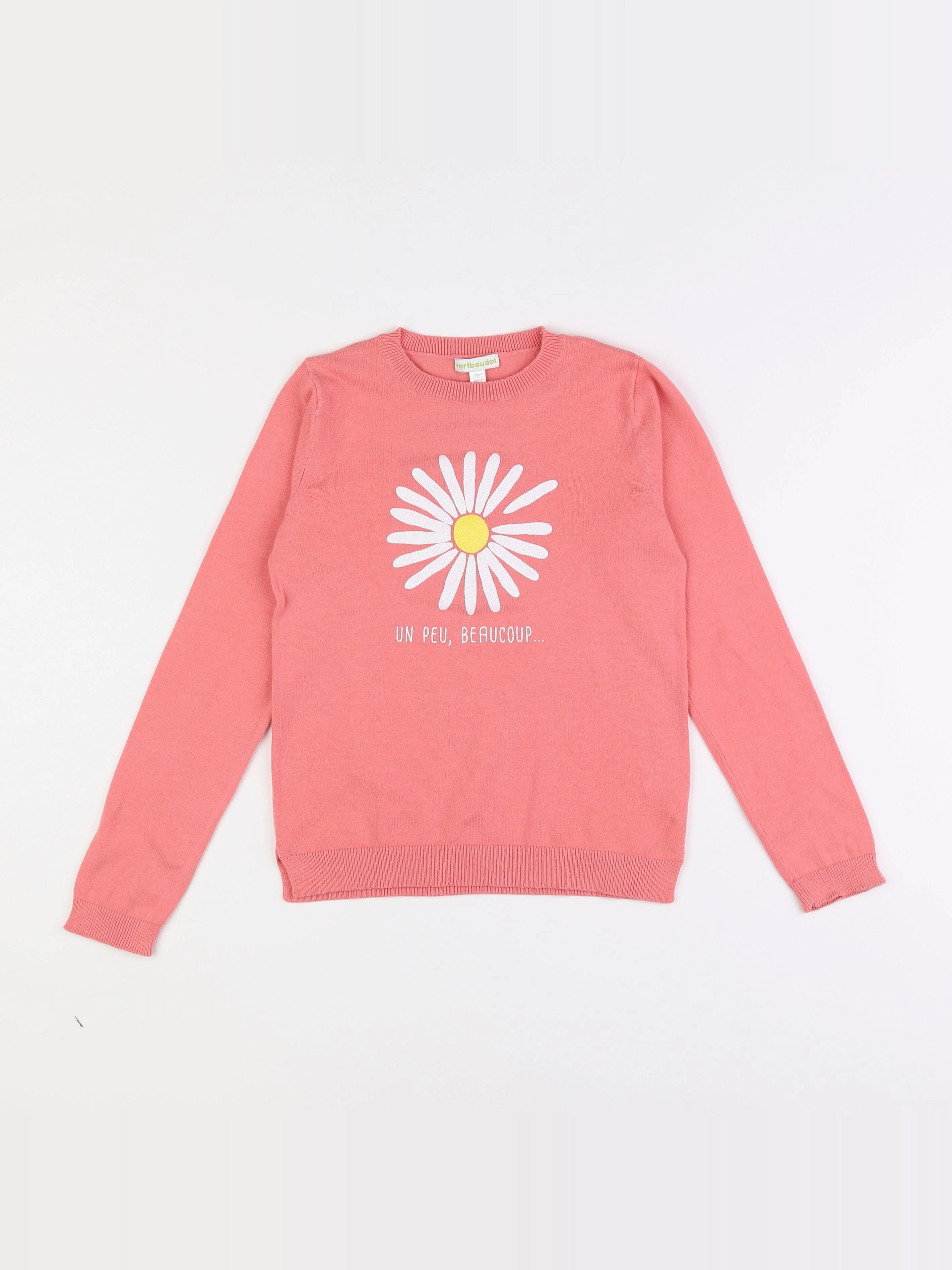 Vertbaudet - pull rose - 8 ans