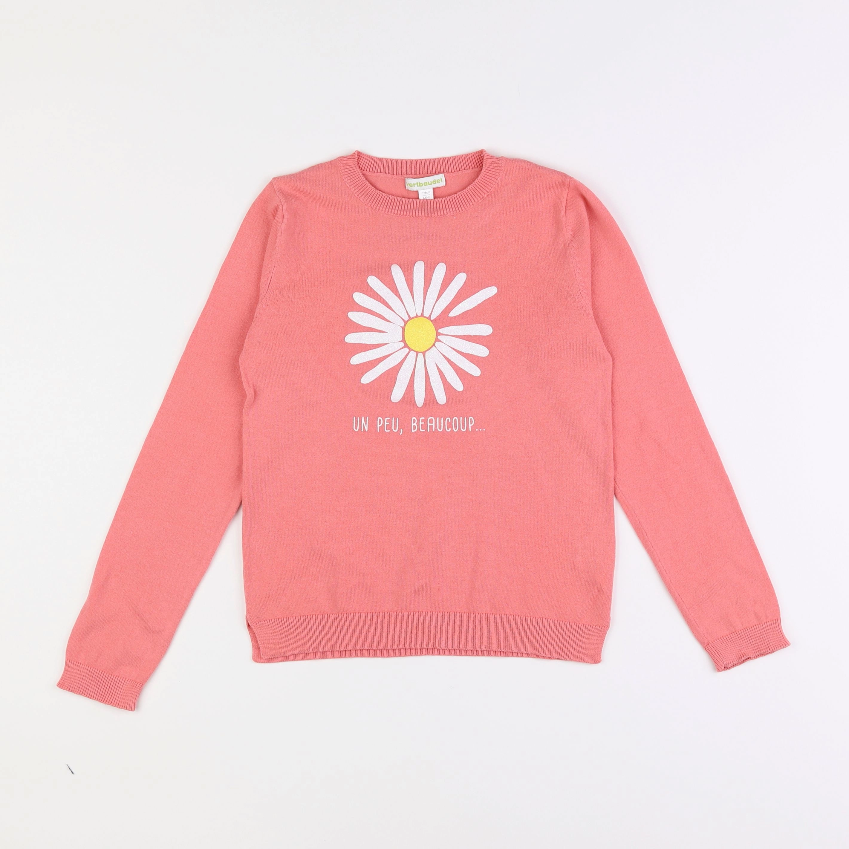 Vertbaudet - pull rose - 8 ans