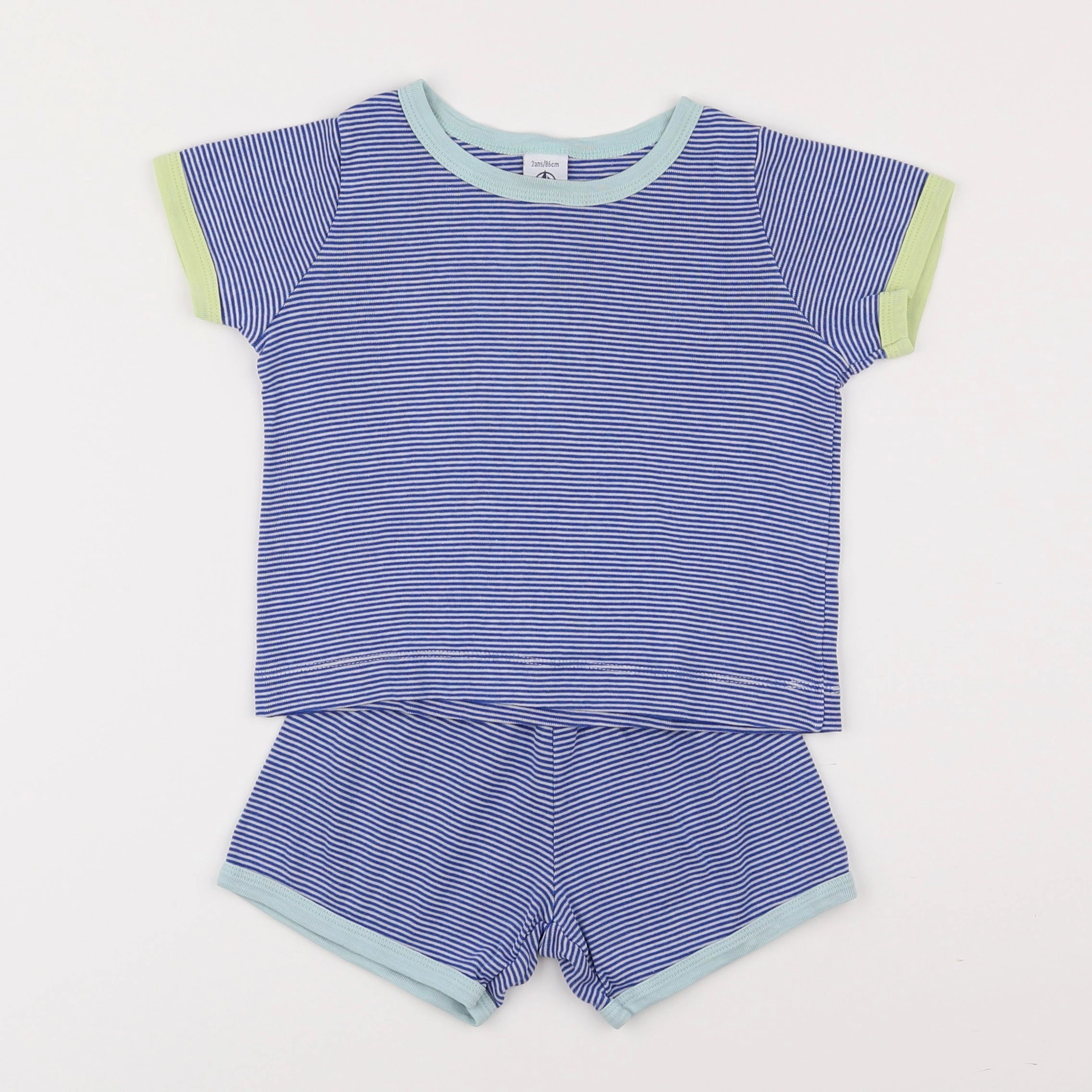 Petit Bateau - pyjama coton bleu - 2 ans